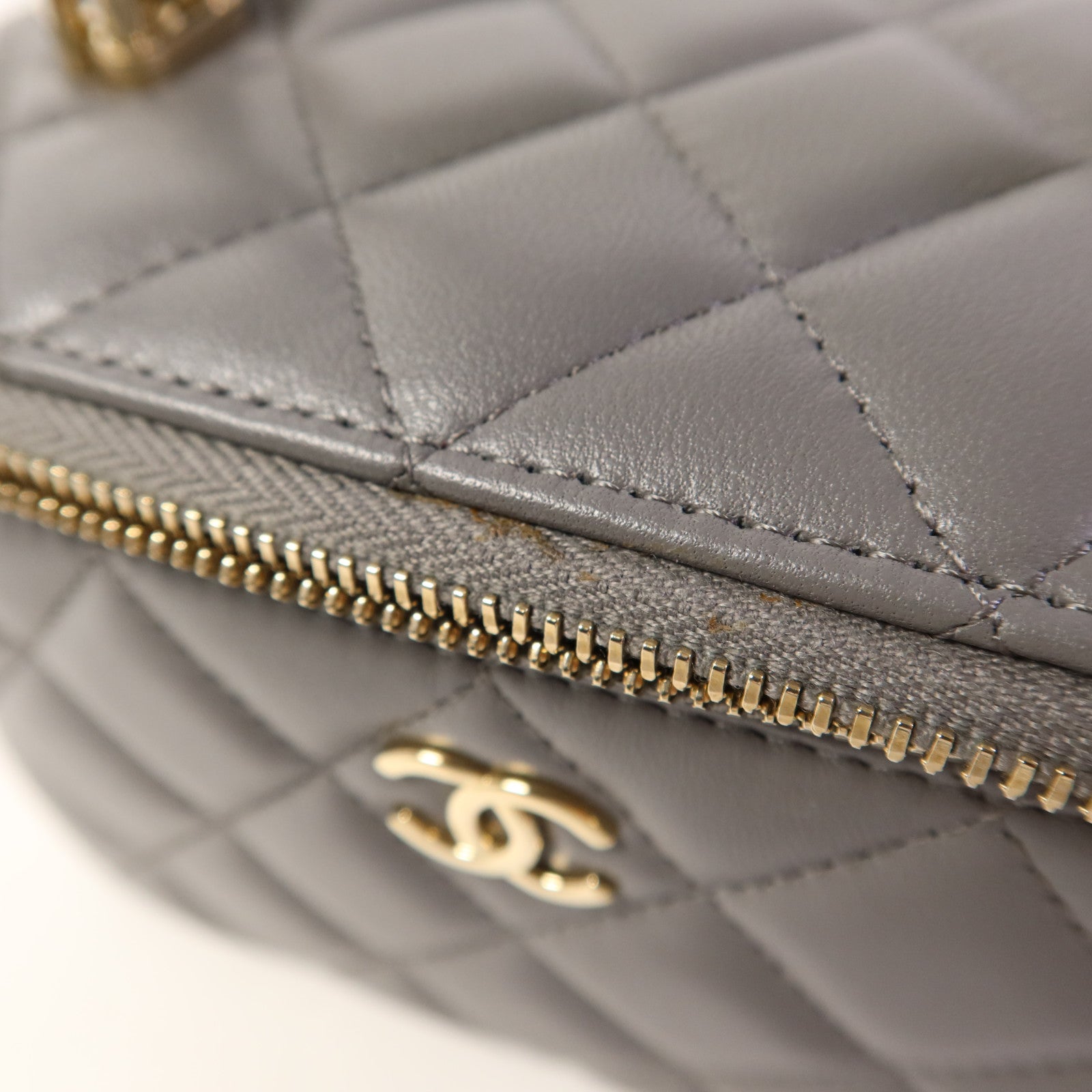 CHANEL 羊皮皮革Vanity Case金扣手挽肩背兩用袋