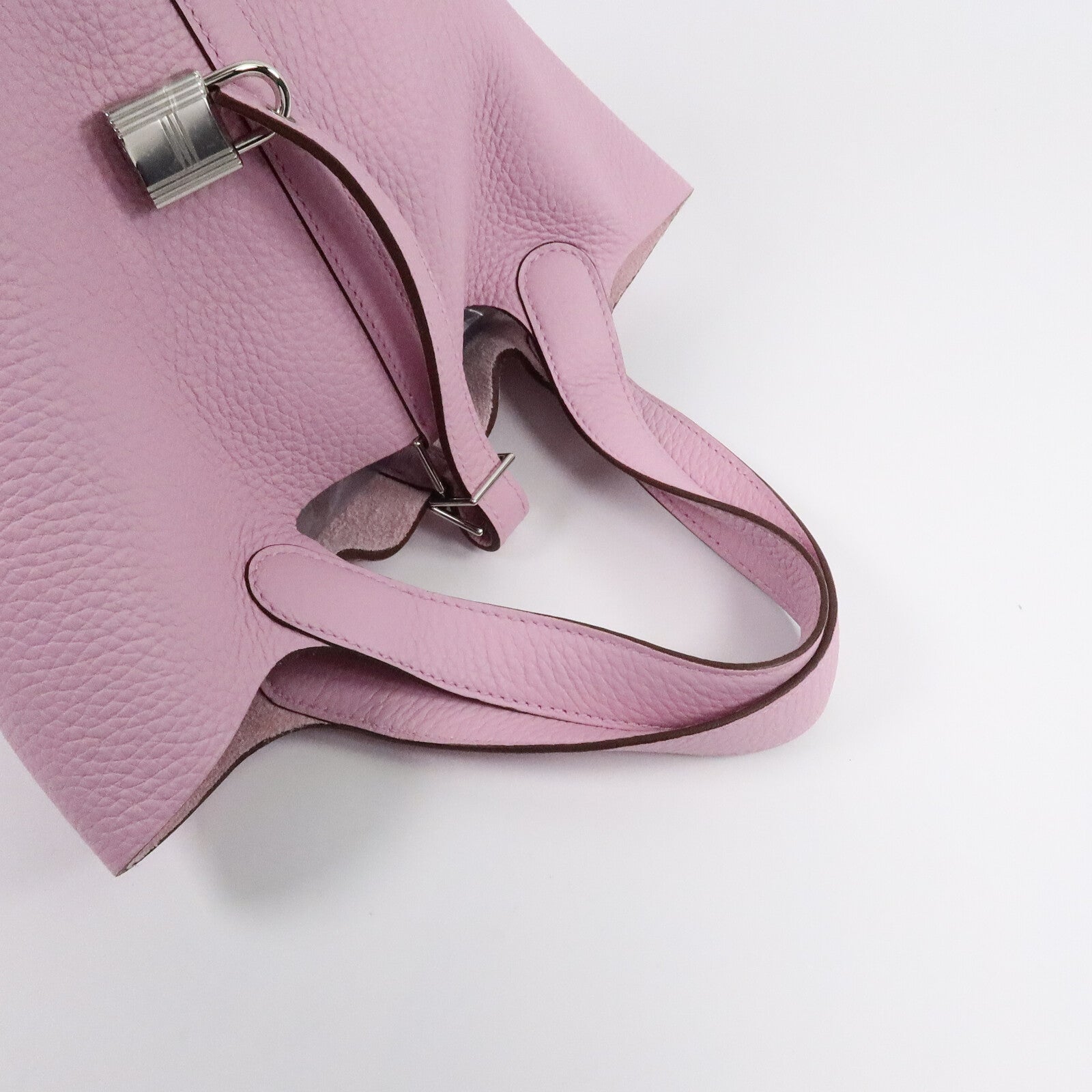 HERMES Clemence皮革Picotin PM手挽袋Mauve Sylvestre