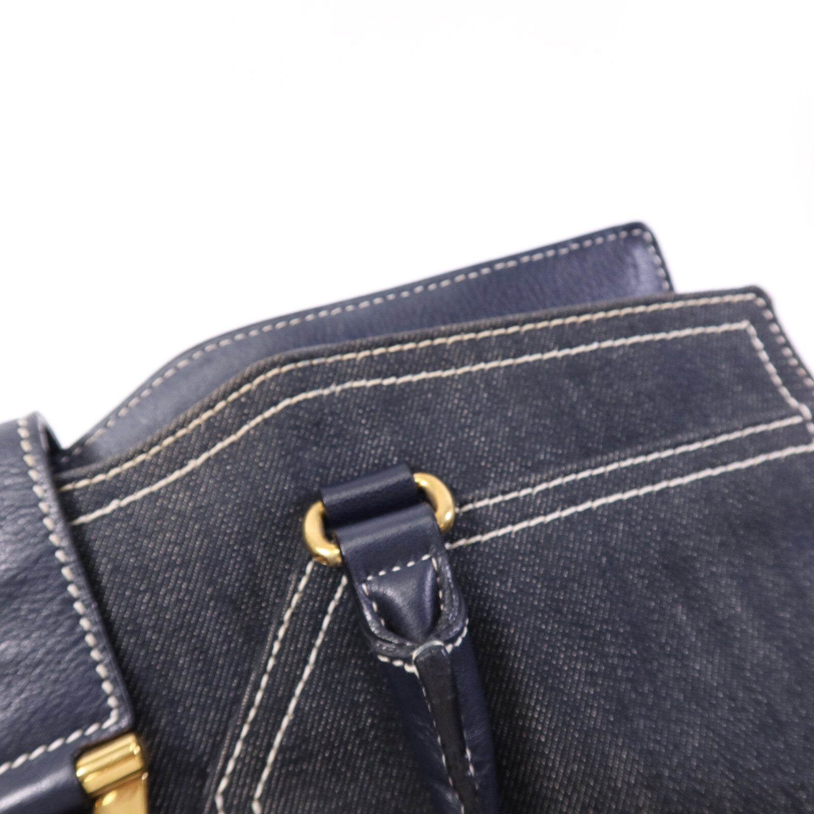 YVES SAINT LAURENT 牛仔布Cabas Chyc Handbag金扣手挽袋