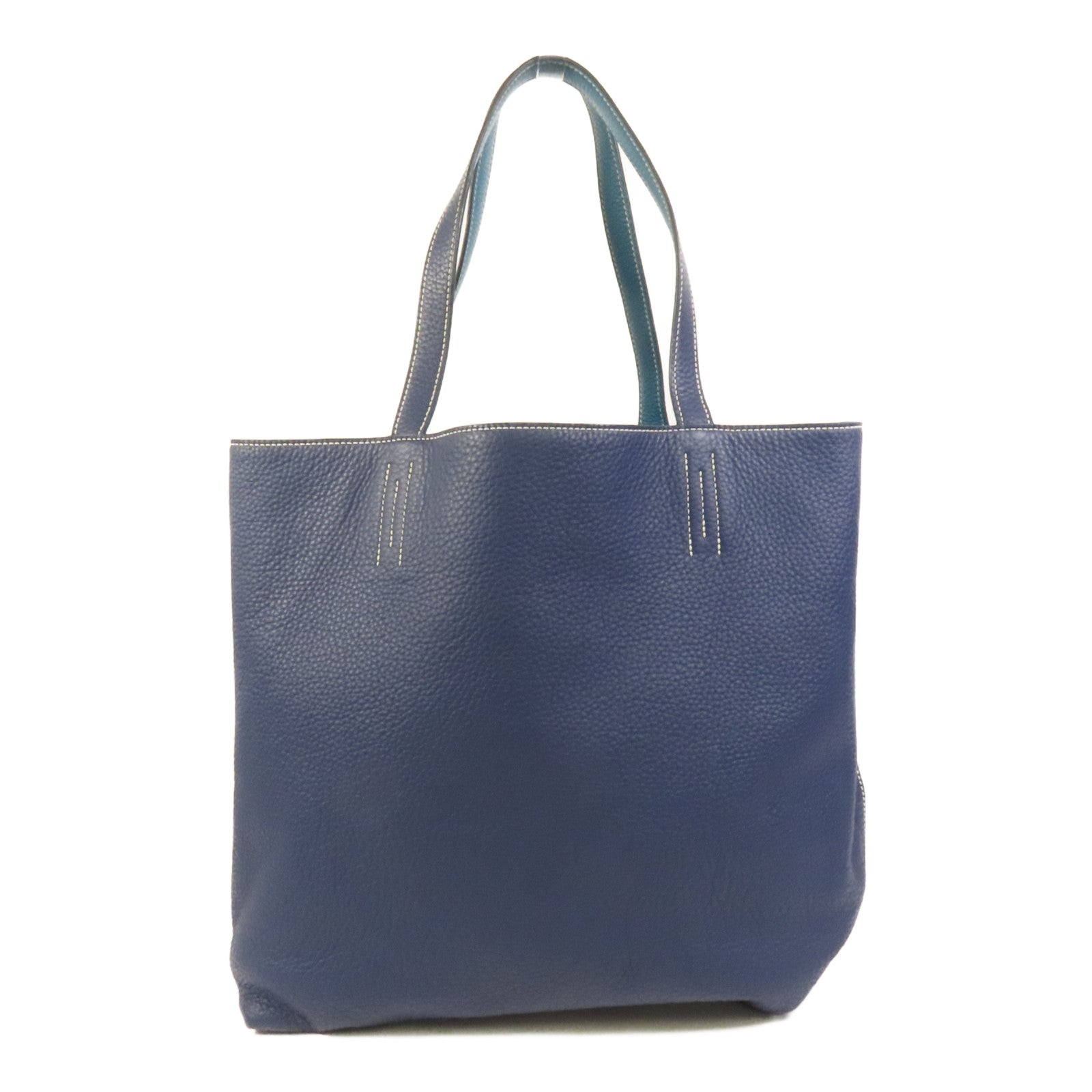 HERMES Clemence皮革Double Sens肩背袋Bleu Nuit