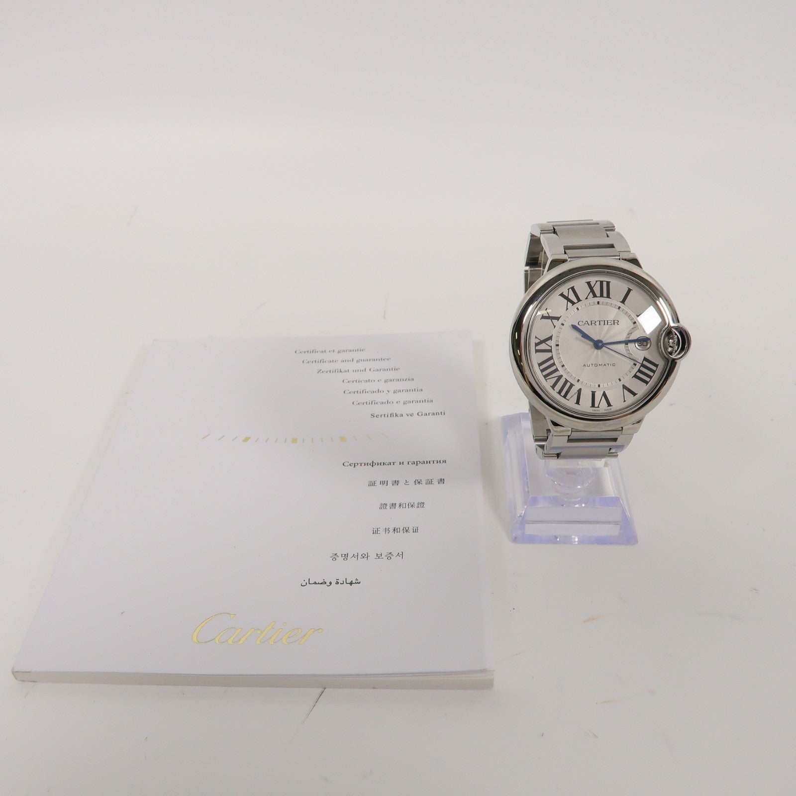 CARTIER Ballon Blue不鏽鋼手錶自動機芯銀色