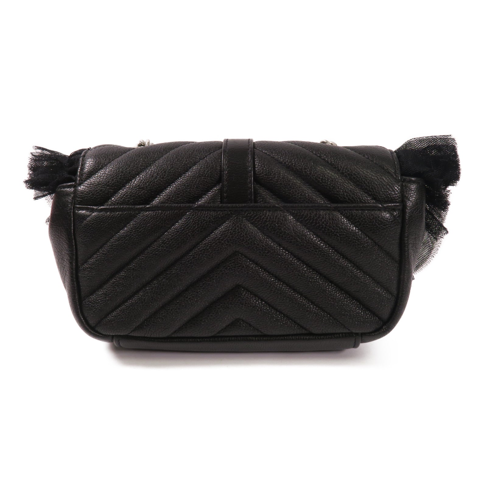 SAINT LAURENT 牛皮皮革Chain Shoulder Bag銀扣肩背袋