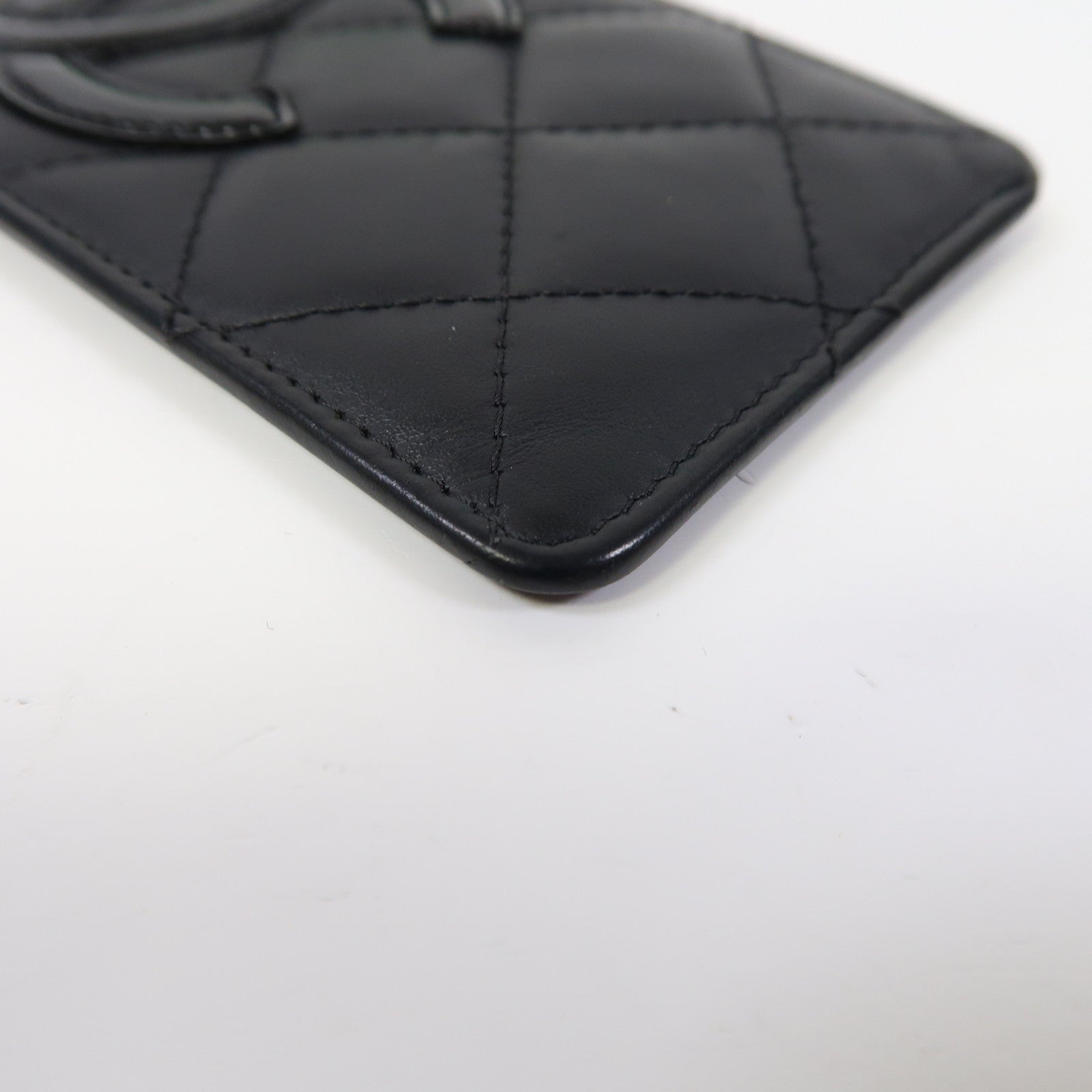 CHANEL 菱格牛皮皮革Cambon Line Case卡片套黑色