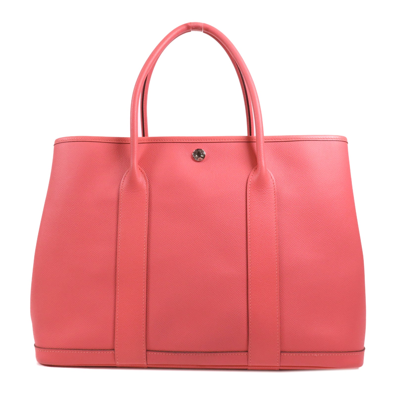 HERMES Epsom皮革Garden Party PM銀扣手挽袋Rose Azalee