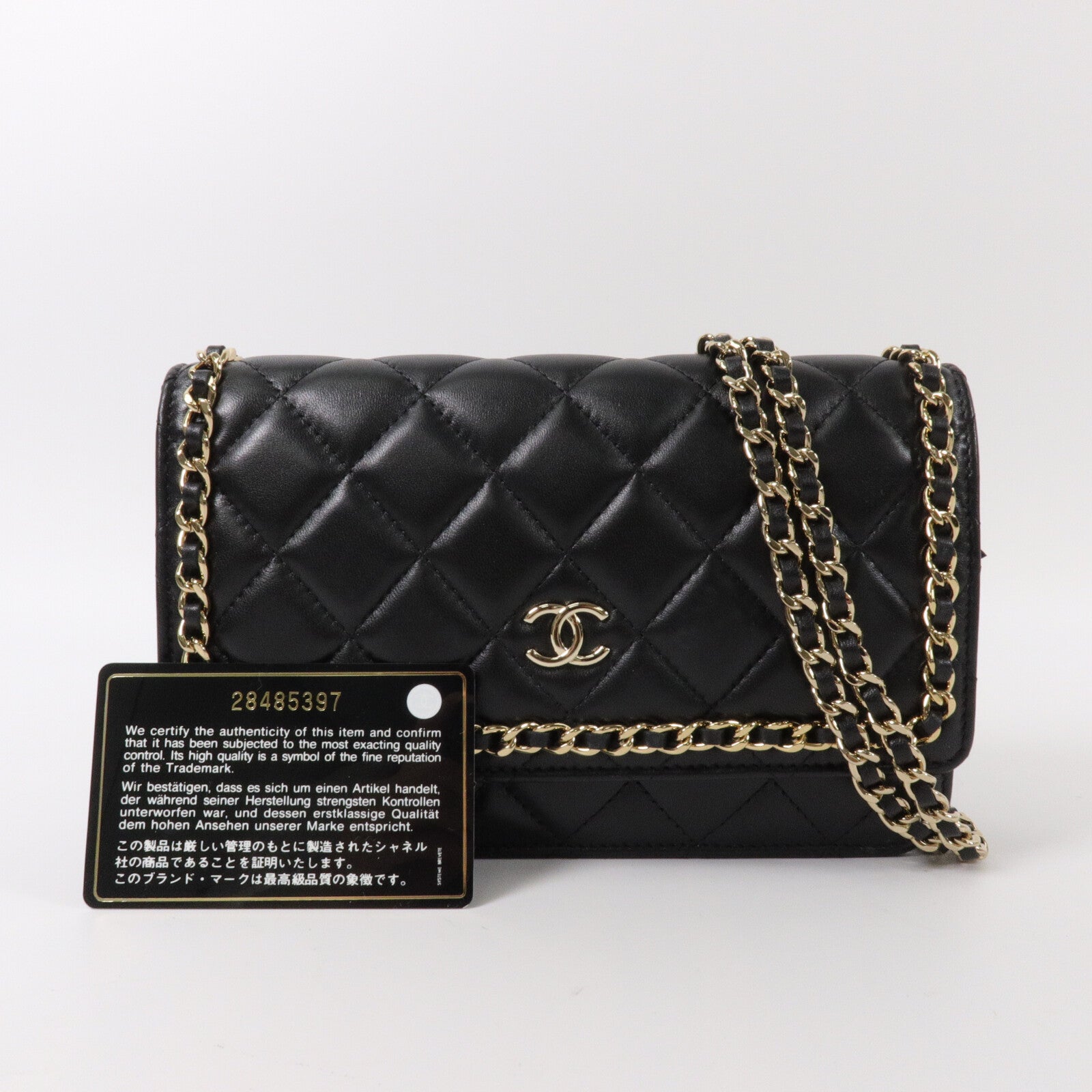 CHANEL 羊皮皮革WOC Wallet On Chain鏈帶肩背袋