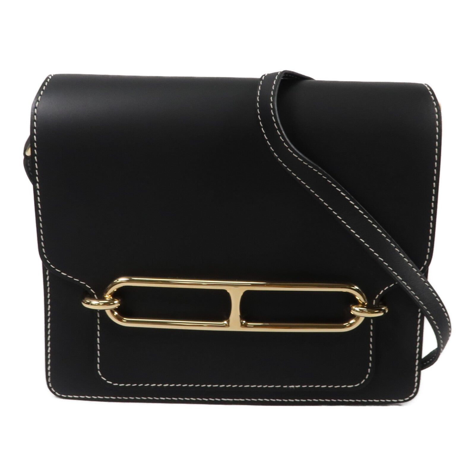 HERMES Sombrero皮革Roulis 23肩背袋Noir