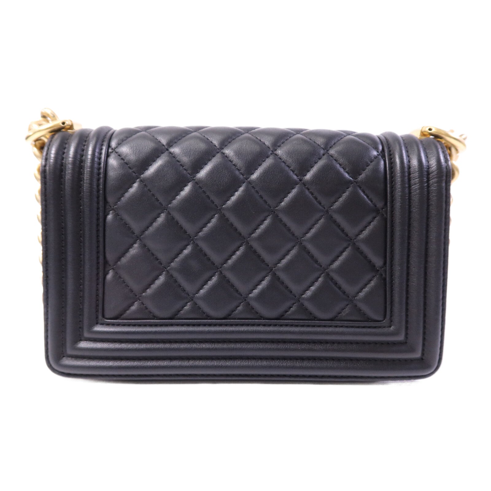 CHANEL 牛皮皮革Boy 20金扣鏈帶肩背袋