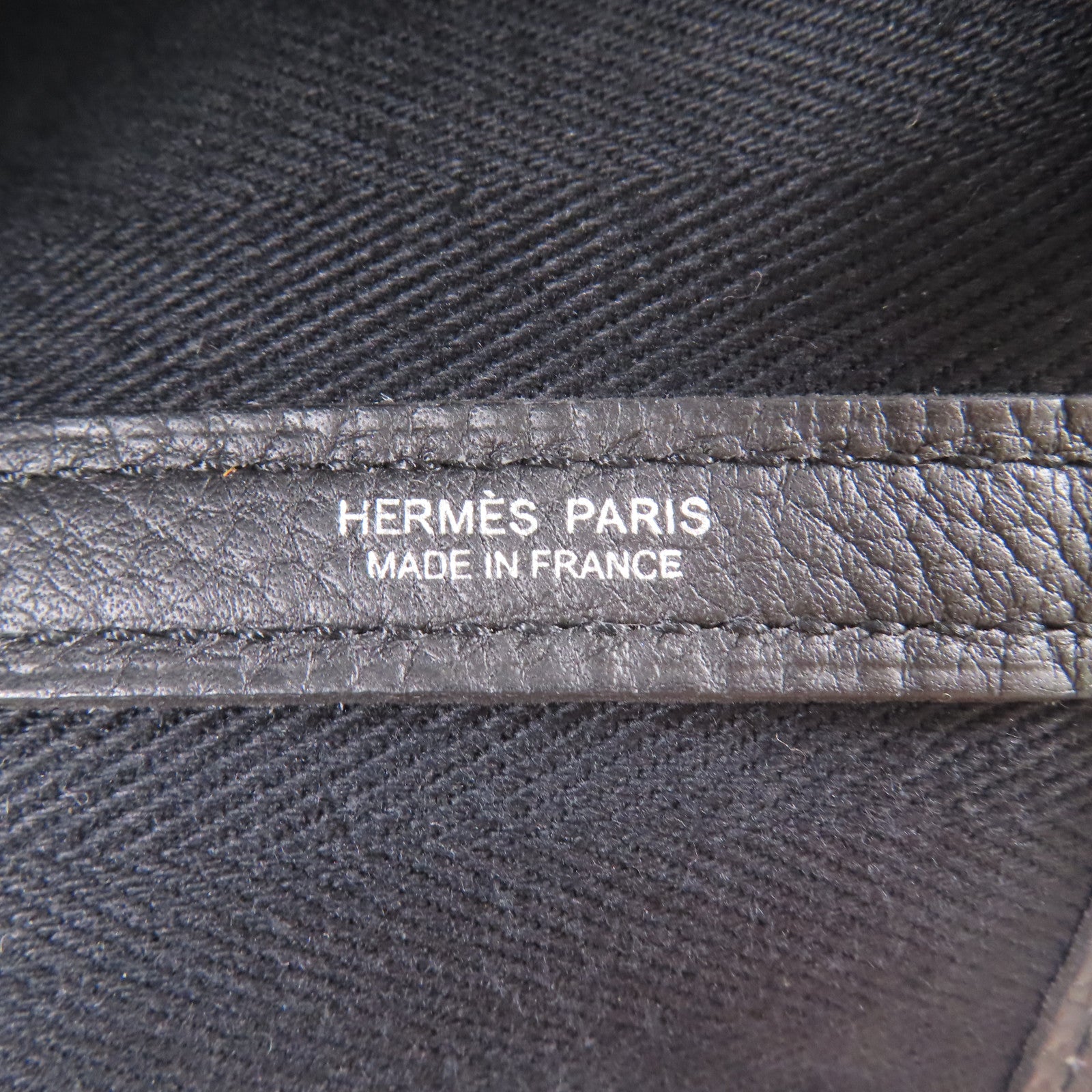 HERMES 帆布/皮革Garden Party PM銀扣手挽袋89 Noir/經典黑