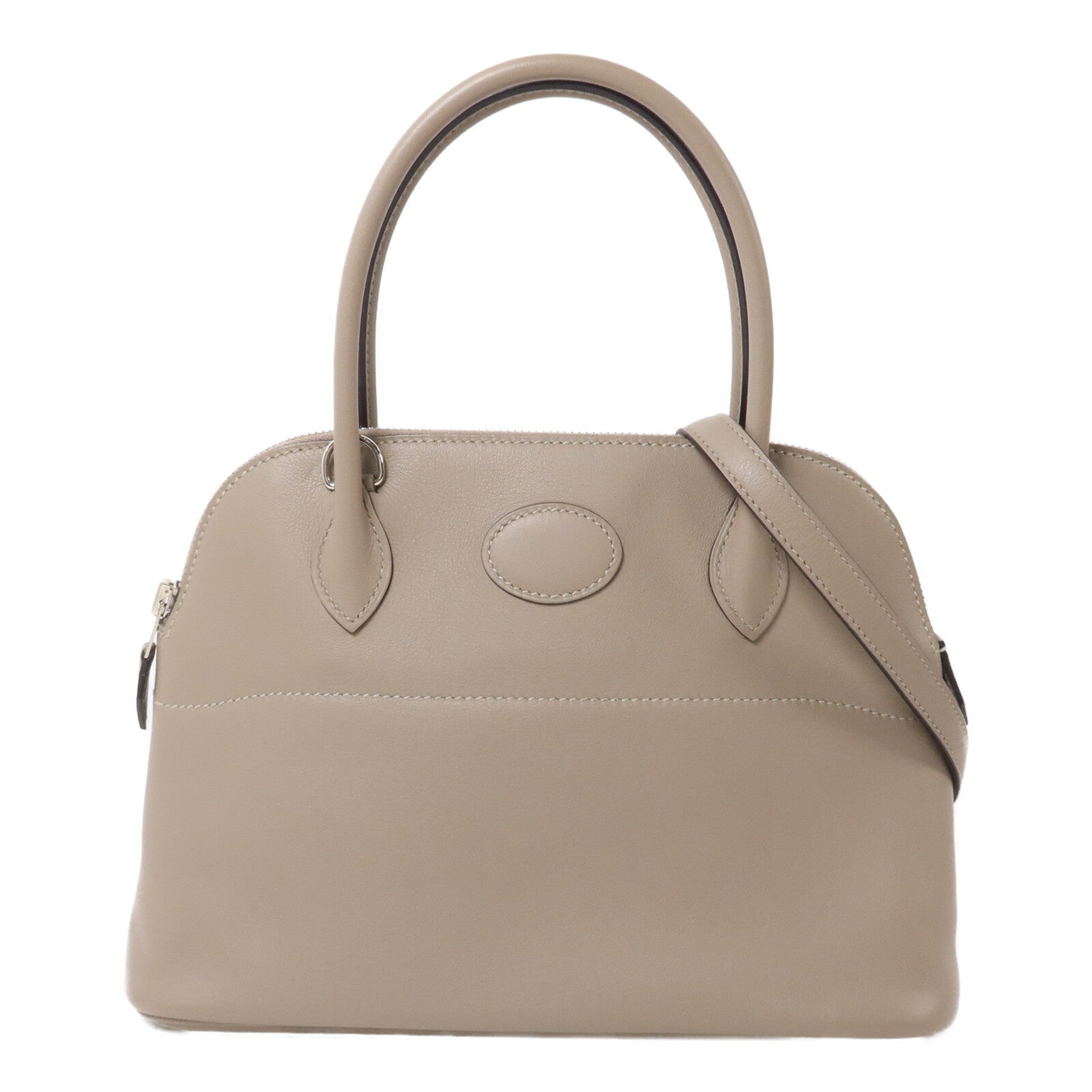 HERMES Swift皮革Bolide 27手挽肩背兩用袋Gris Tourterelle