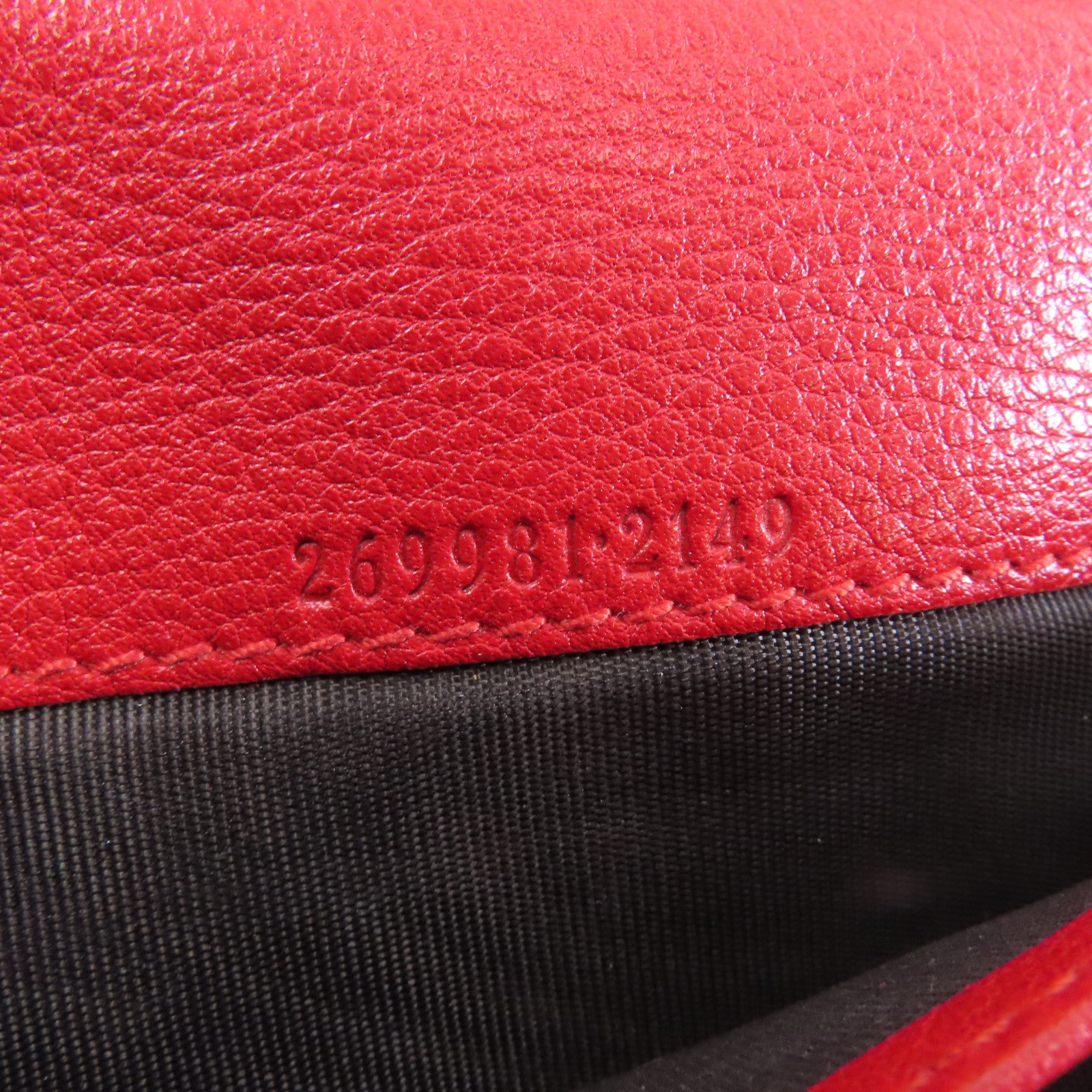 GUCCI 帆布Long Wallet金扣長錢包棕色/紅色