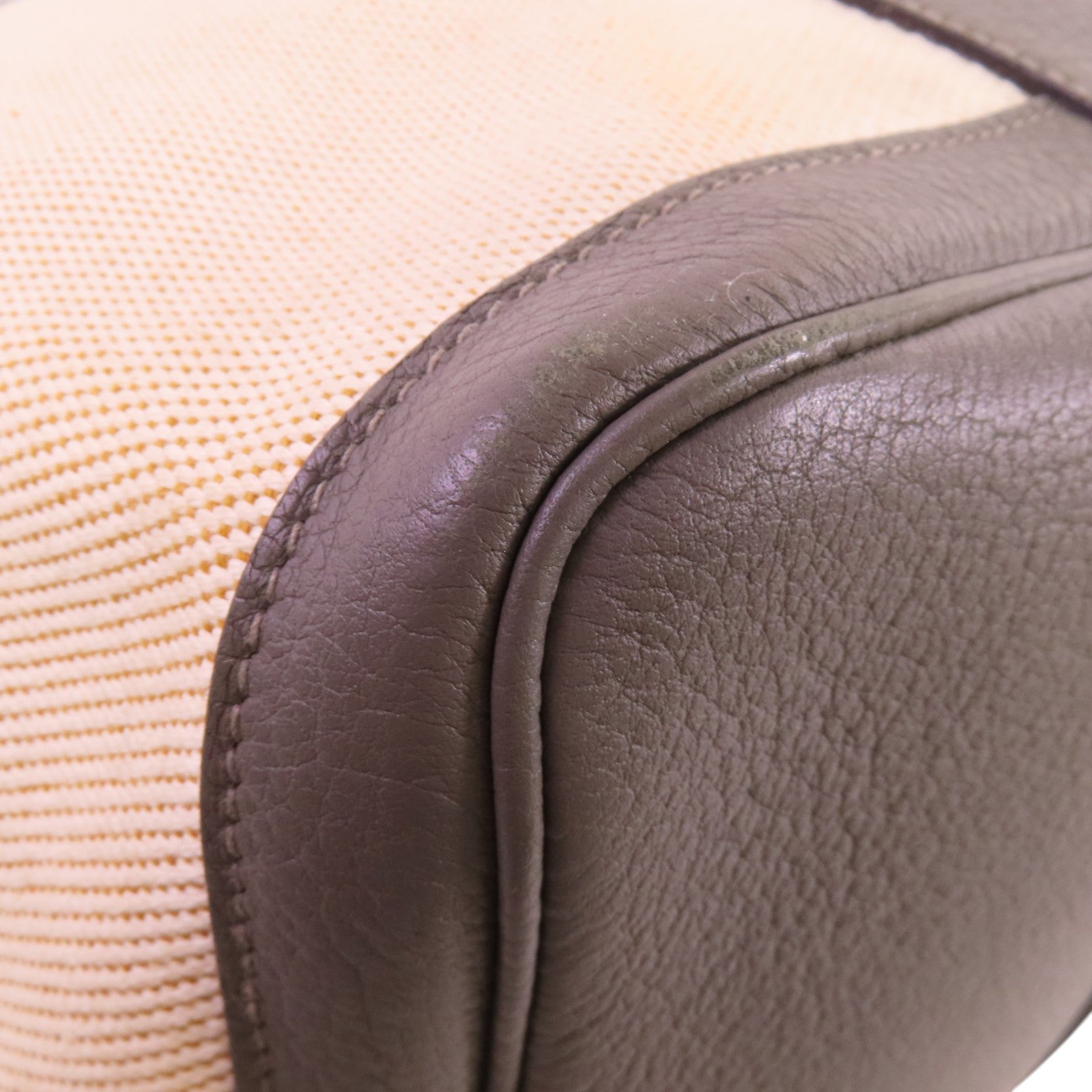 HERMES 【激減優惠】帆布GardenParty PM銀扣手挽袋