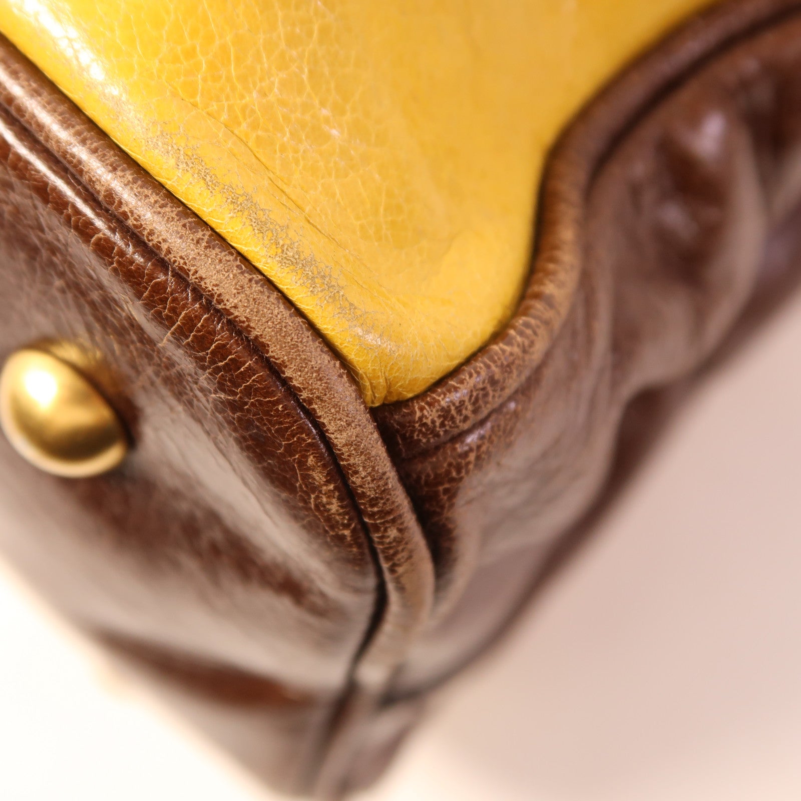 Miu Miu 牛皮皮革2 Way Shoulder Bag金扣手挽肩背兩用袋