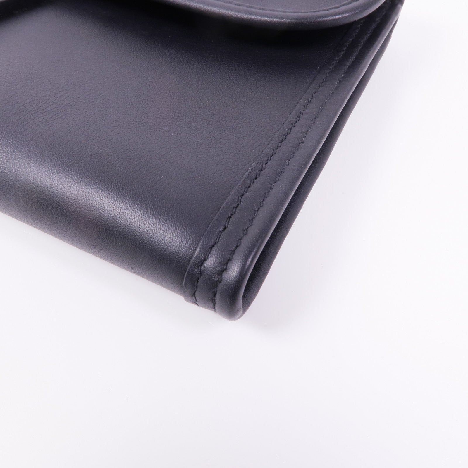 HERMES Jige PM Clutch Handbag Swift Leather 89 Noir