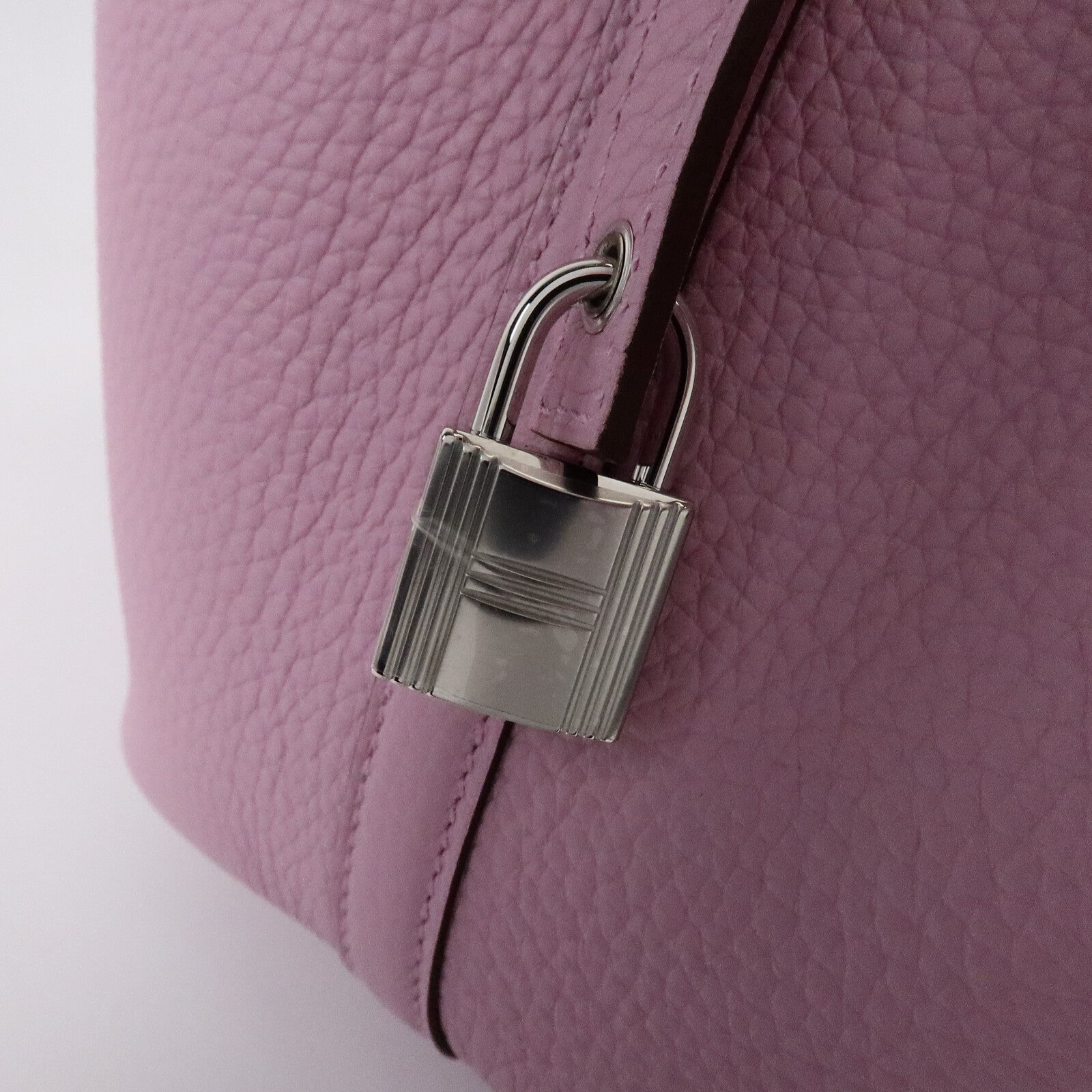 HERMES Clemence皮革Picotin PM手挽袋Mauve Sylvestre