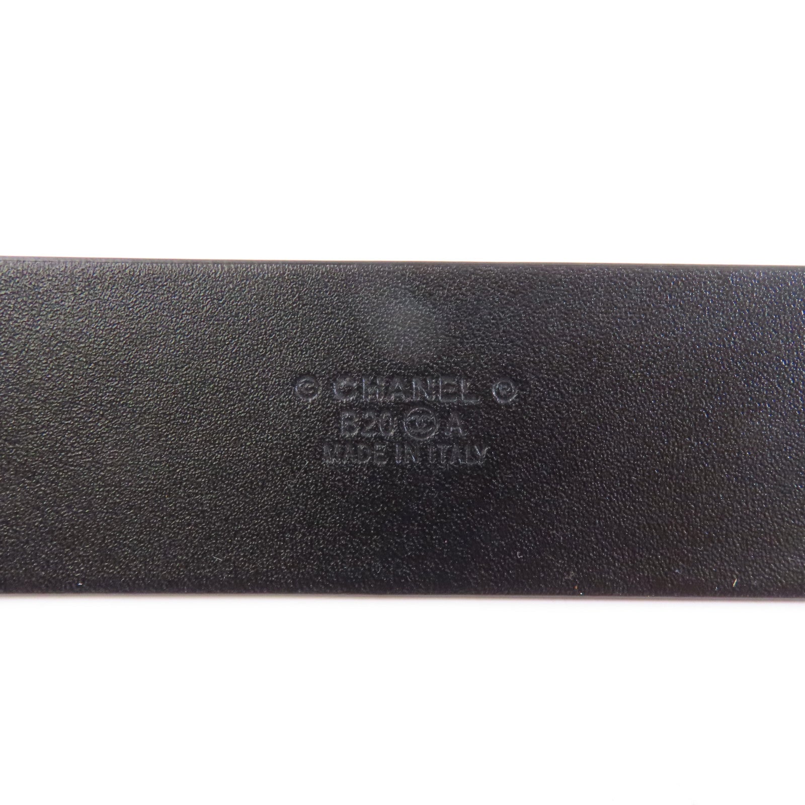 CHANEL 牛皮皮革Belt 90cm金扣皮帶黑色
