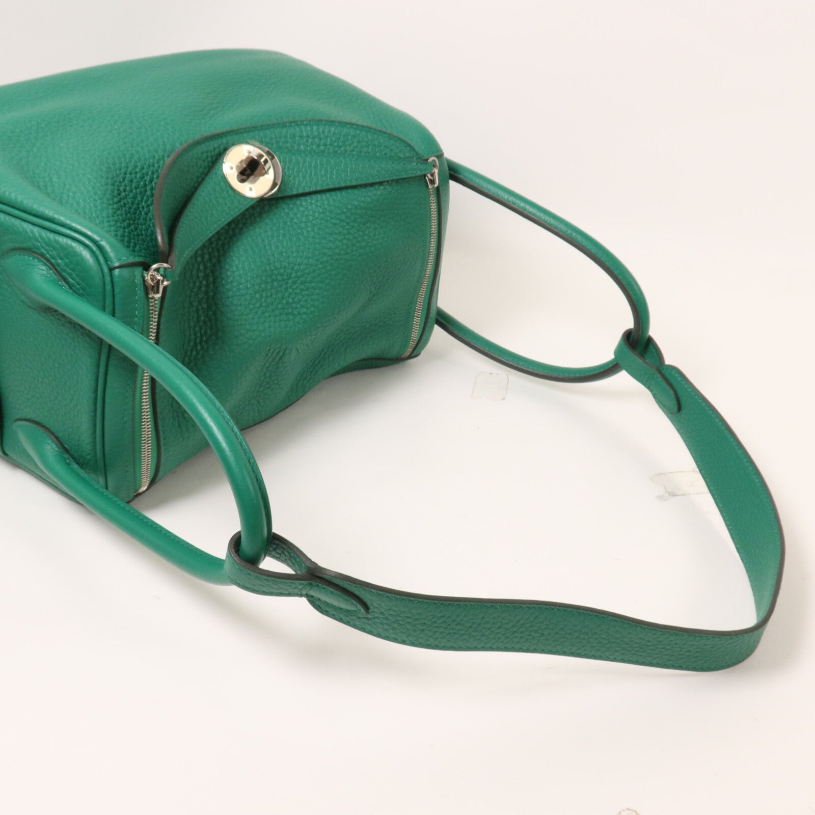 HERMES Clemence皮革Lindy 26手挽肩背兩用袋Vert Jade
