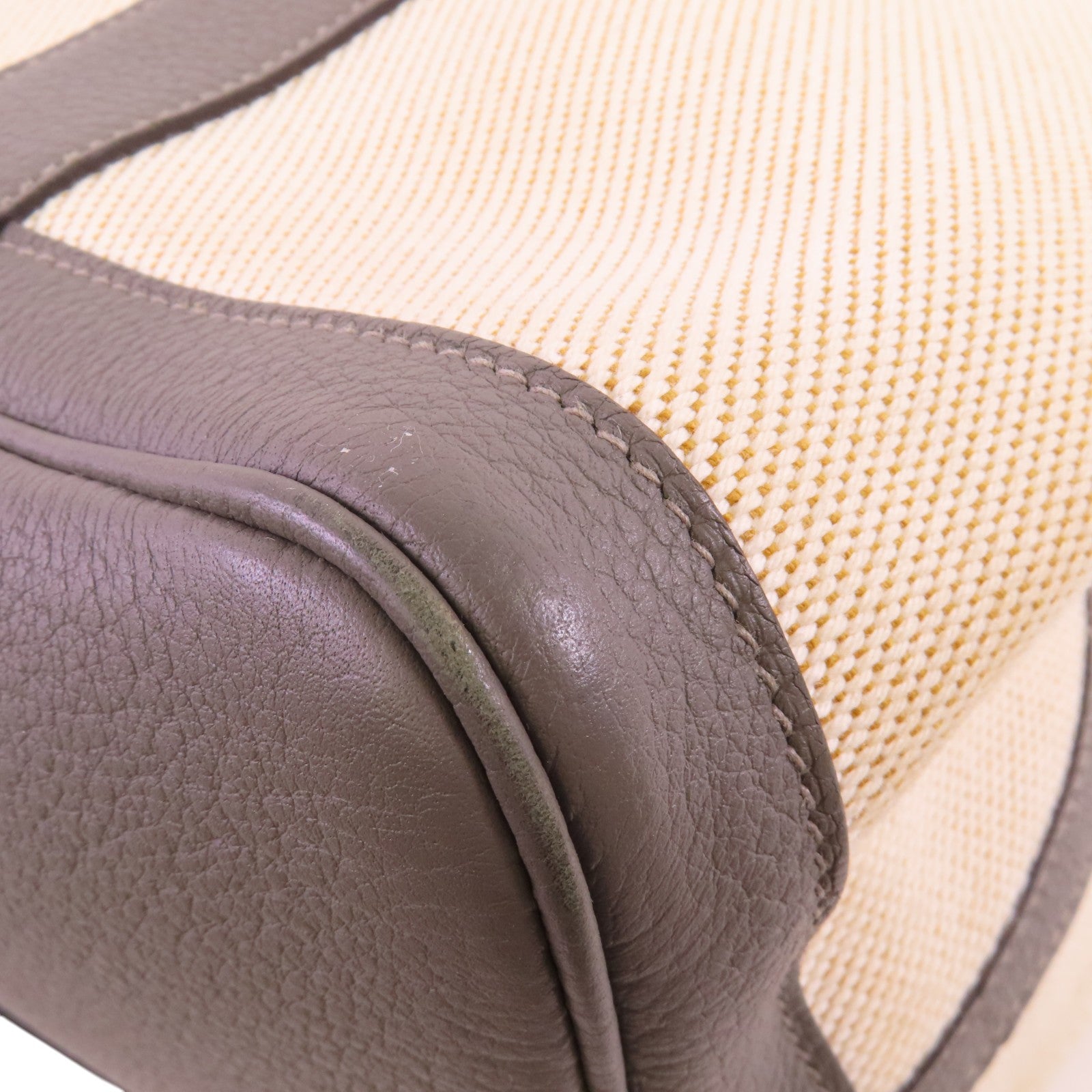 HERMES 【激減優惠】帆布GardenParty PM銀扣手挽袋