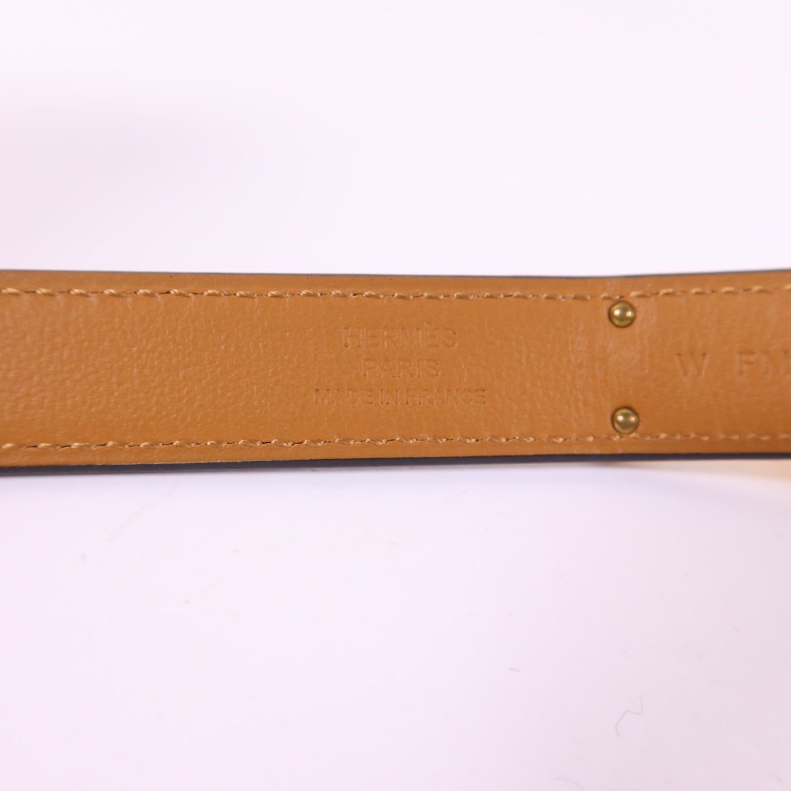 HERMES Epsom皮革Kelly 18 Belt金扣皮帶Gold