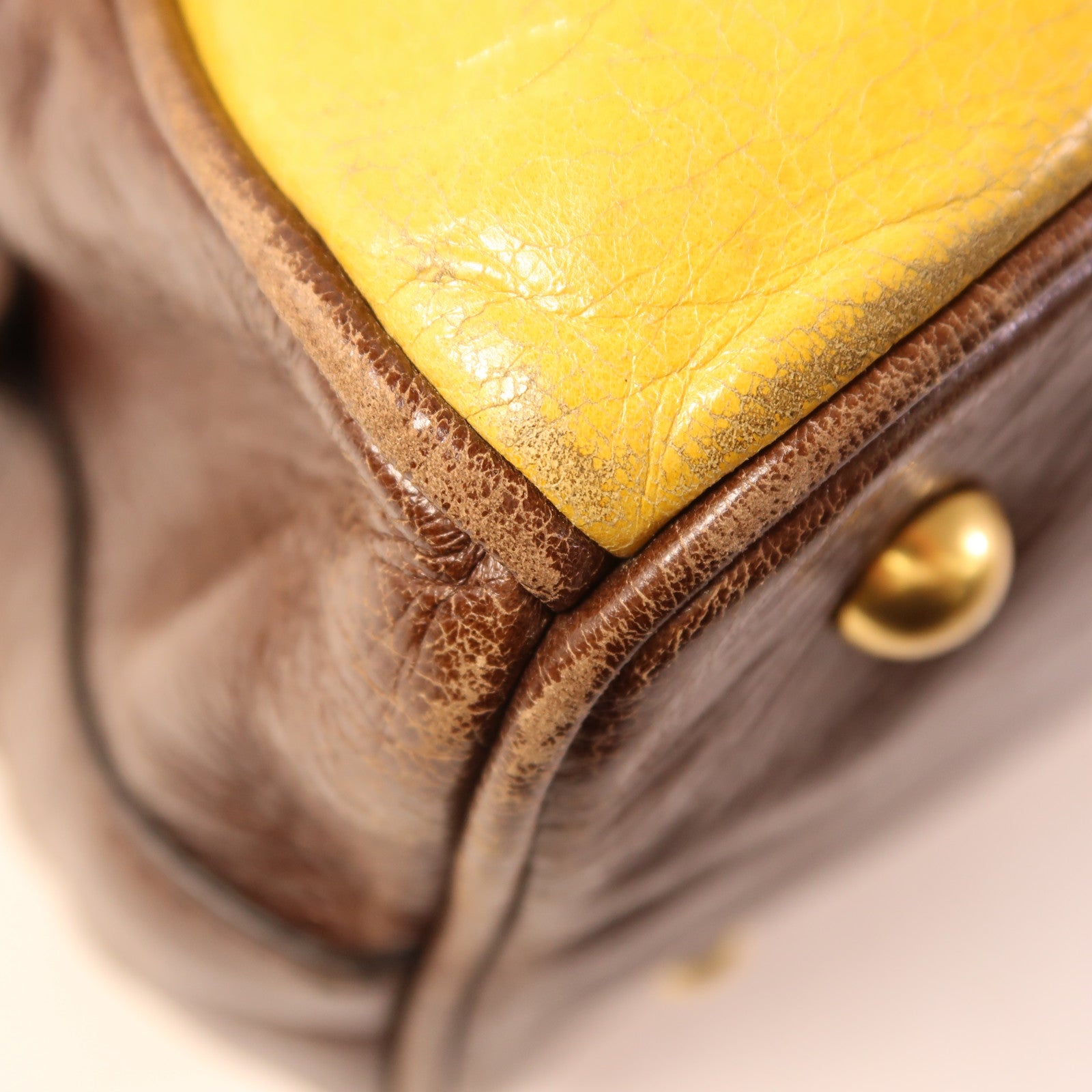 Miu Miu 牛皮皮革2 Way Shoulder Bag金扣手挽肩背兩用袋
