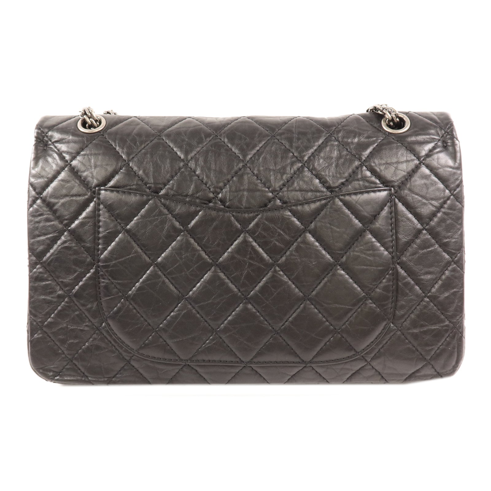 CHANEL 【激減優惠】牛皮皮革2.55銀扣鏈帶肩背袋