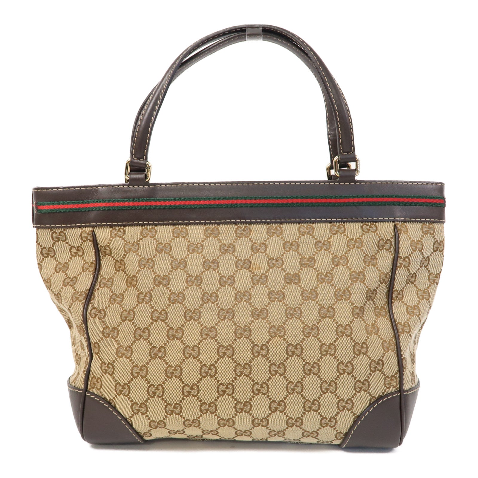 GUCCI 帆布Gucci Tote Bag金扣手挽袋啡色