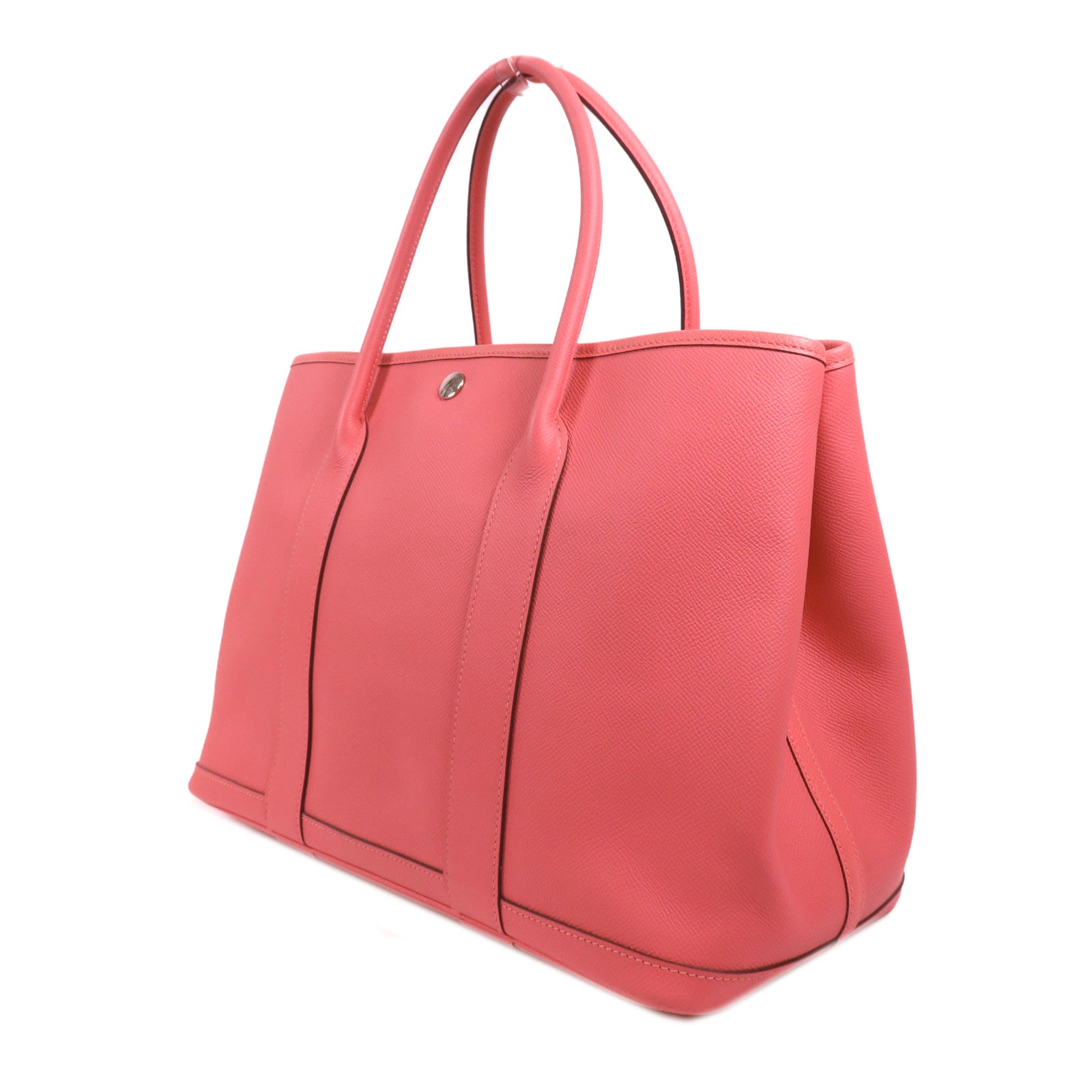 HERMES Epsom皮革Garden Party PM銀扣手挽袋Rose Azalee