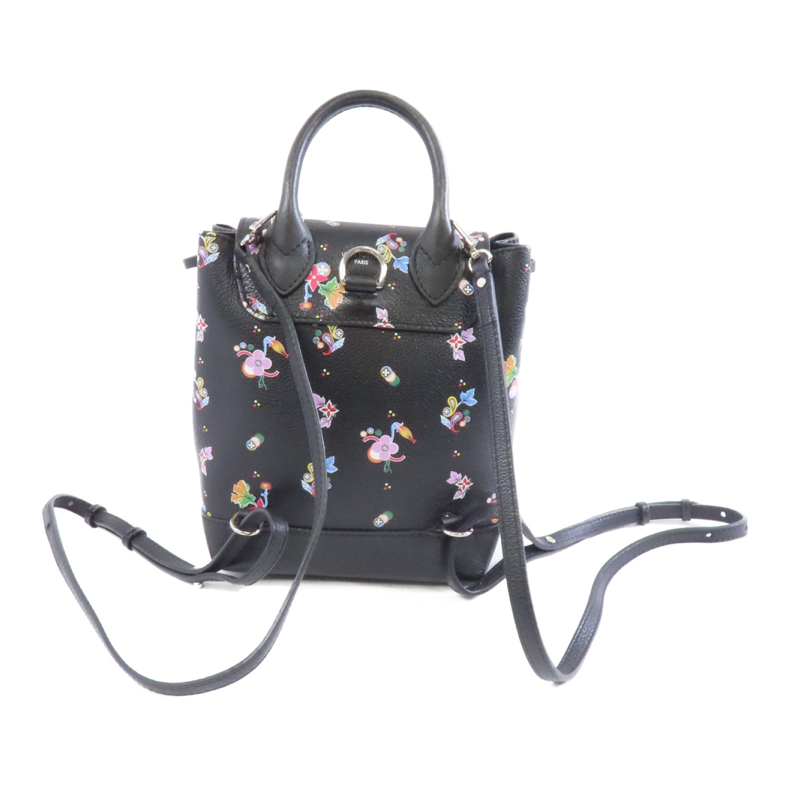 LOUIS VUITTON 牛皮皮革Lock Me Backpack Mini銀扣背包背包
