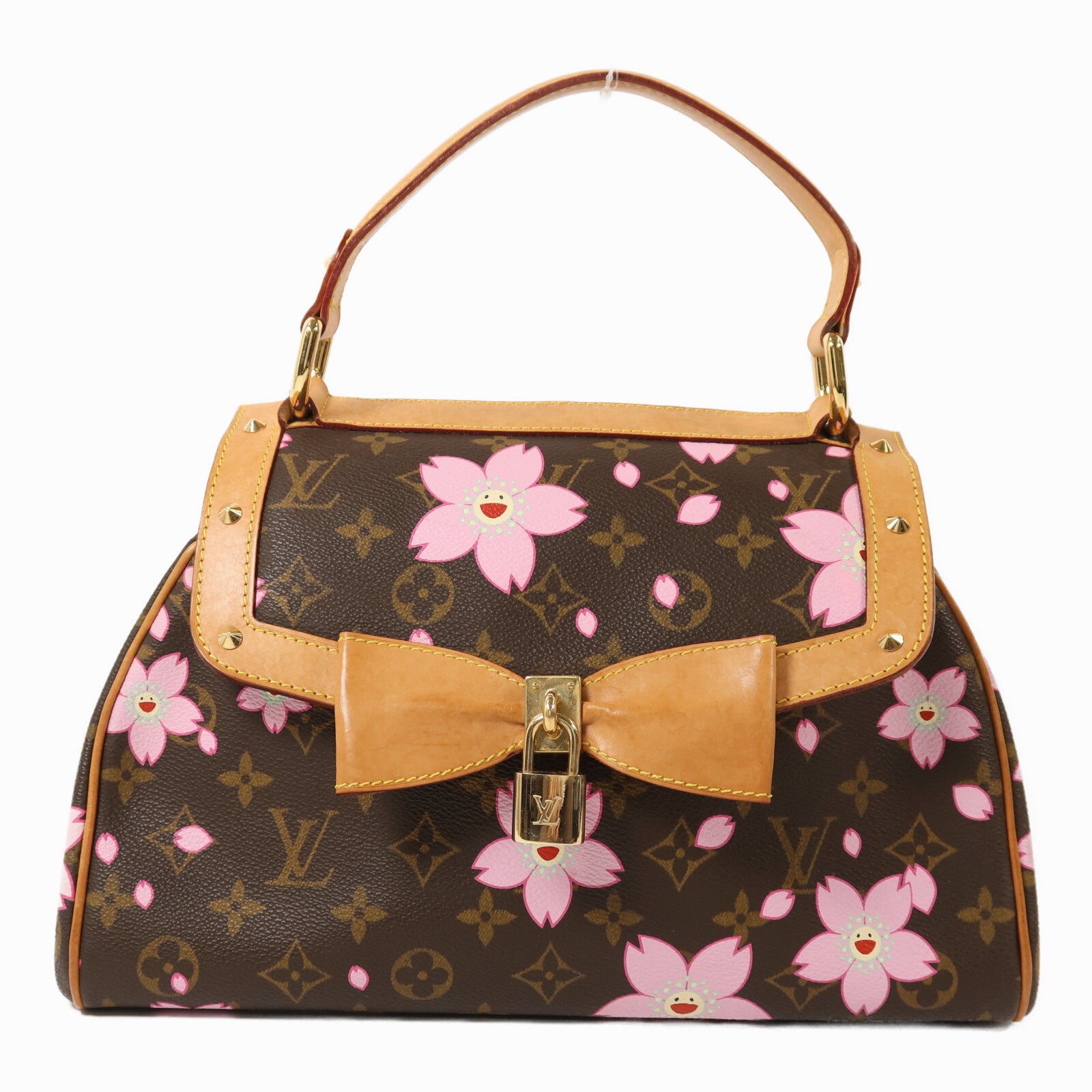 LOUIS VUITTON Monogram LV x TM Cherry Blossom Sac Retro PM金扣手挽袋