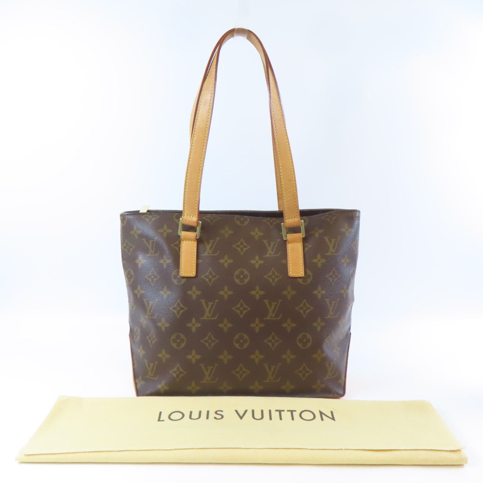 LOUIS VUITTON Monogram Cabas Piano金扣手挽袋啡色