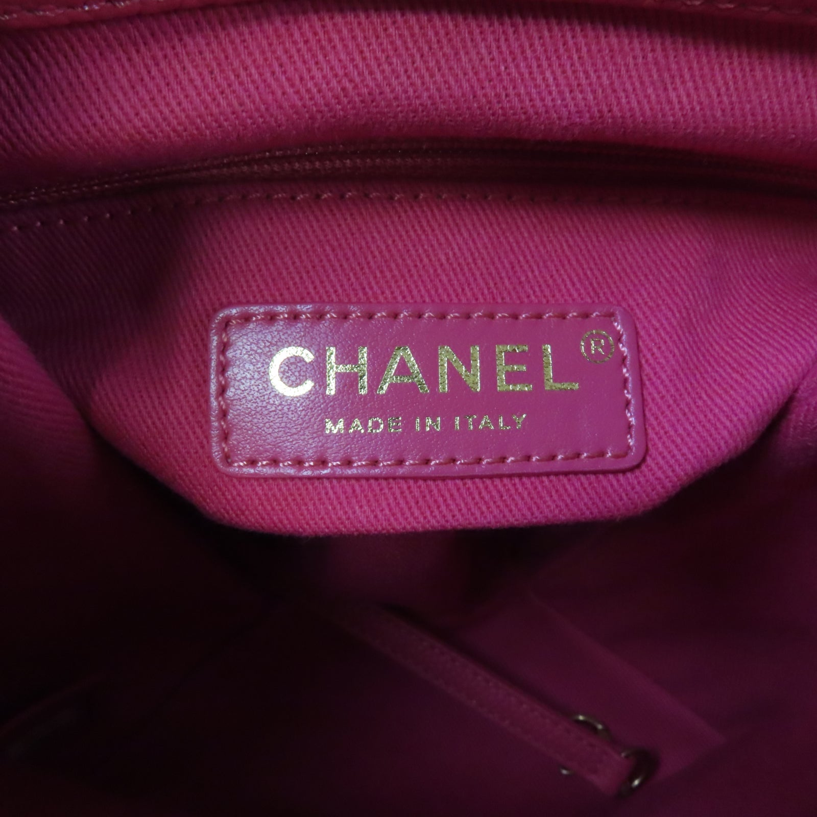 CHANEL 【激減優惠】菱格牛皮皮革Bolsa CC Drawstring金扣手挽肩背兩用袋粉紅色