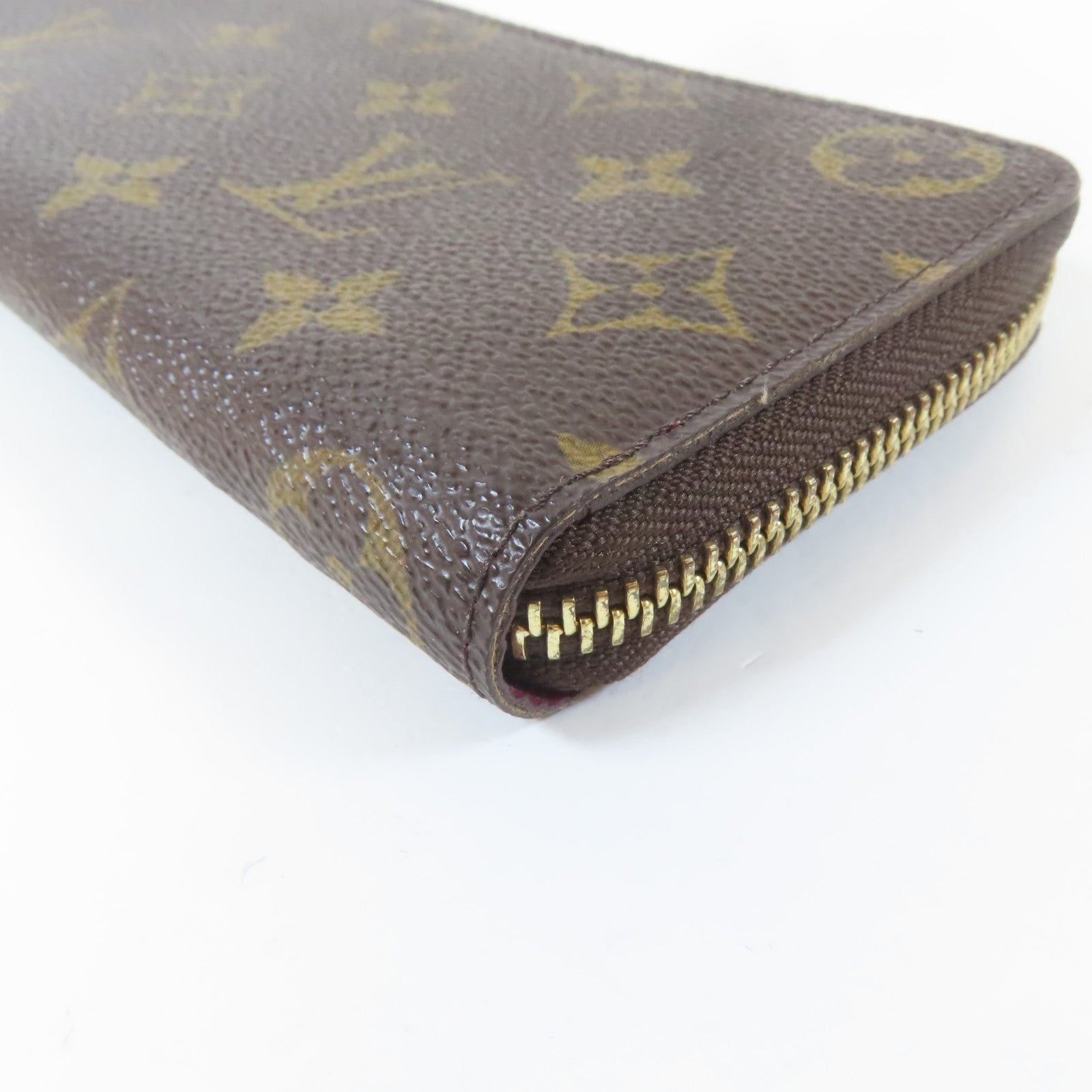 LOUIS VUITTON Monogram Clemence Wallet金扣長錢包啡色/紫紅色