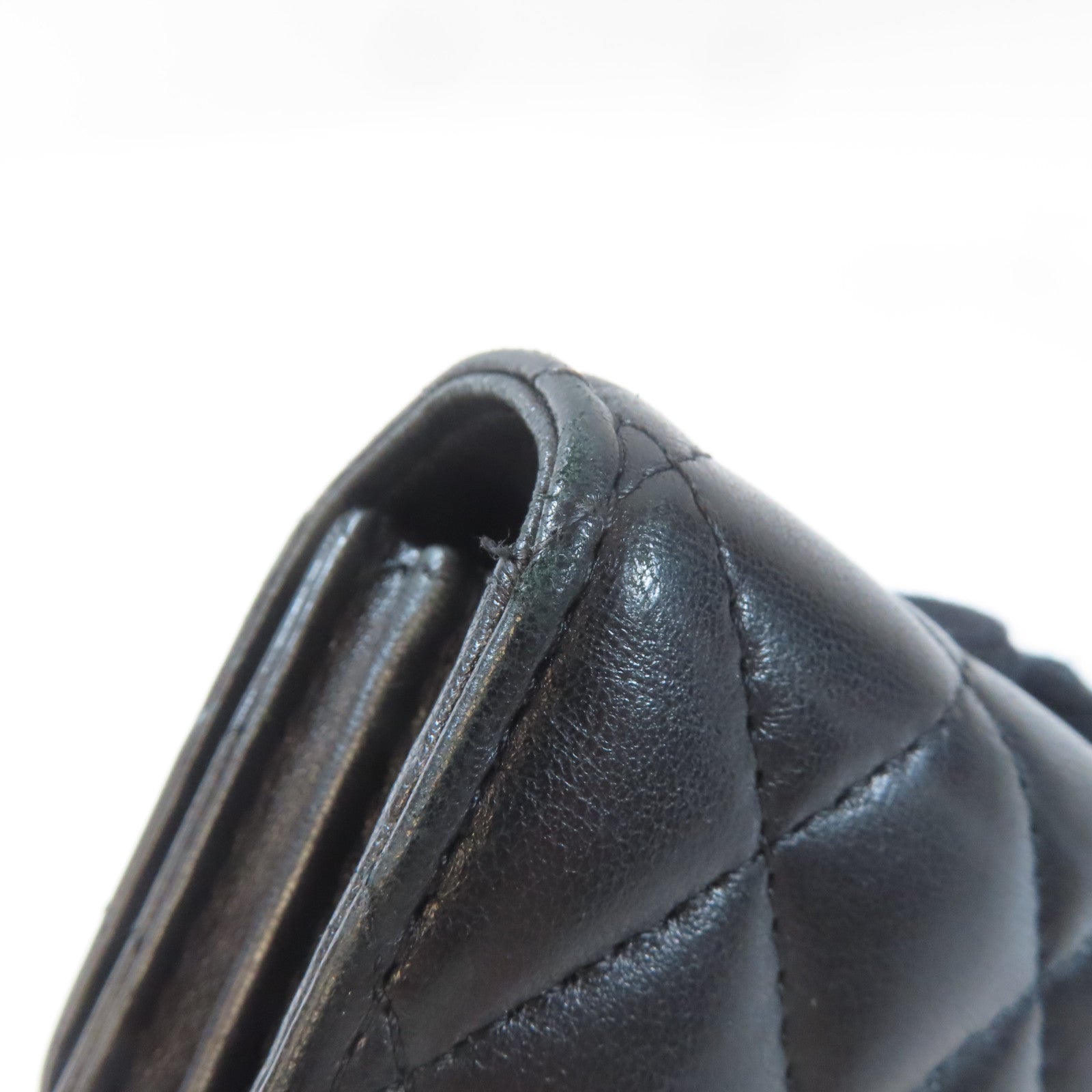 CHANEL 羊皮皮革Wallet銀扣錢包黑色