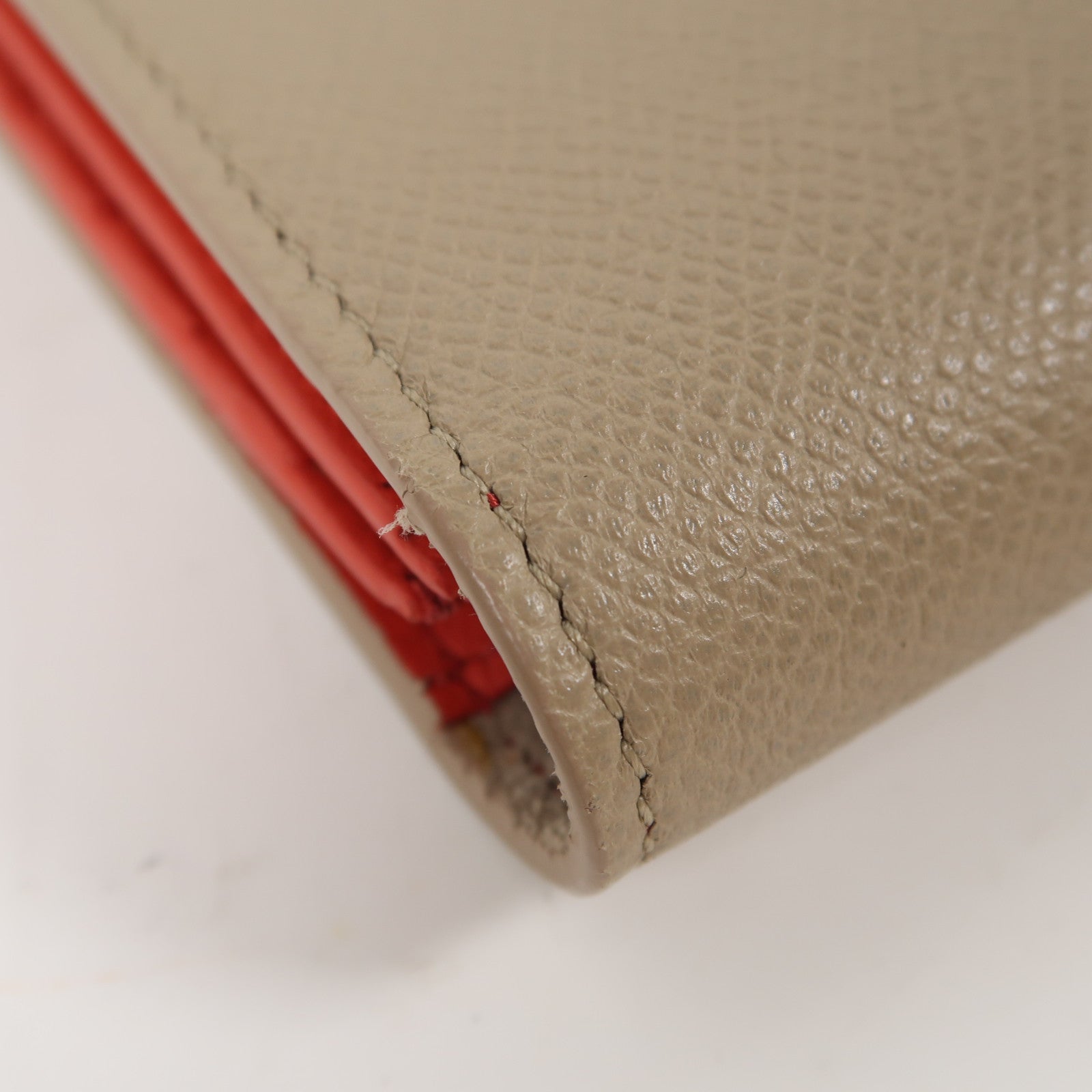 CELINE 【激減優惠】牛皮皮革Long Wallet金扣長錢包啡色/紅色