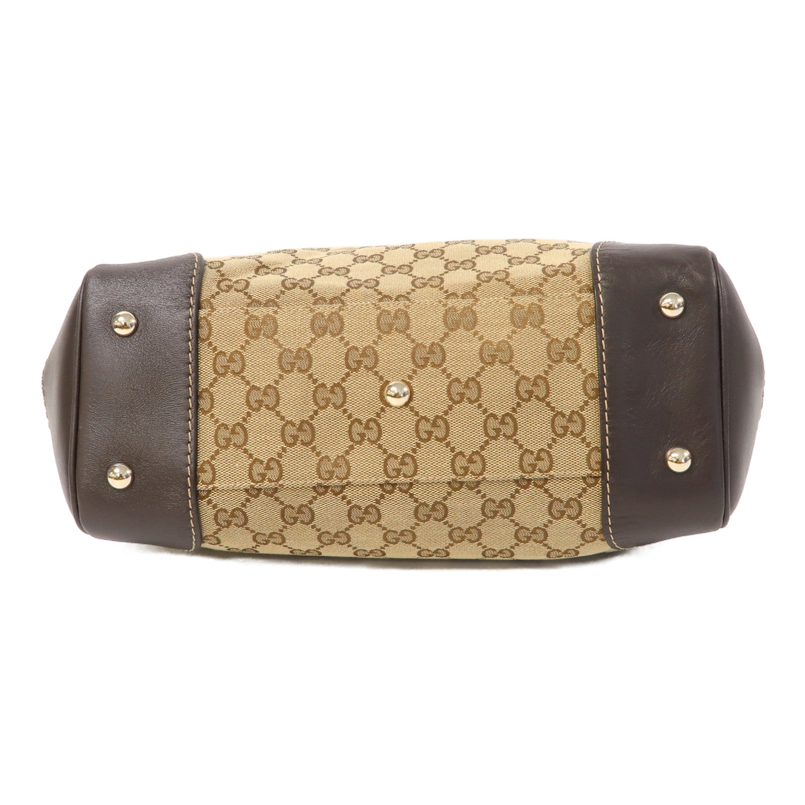 GUCCI 帆布Gucci Tote Bag金扣手挽袋啡色
