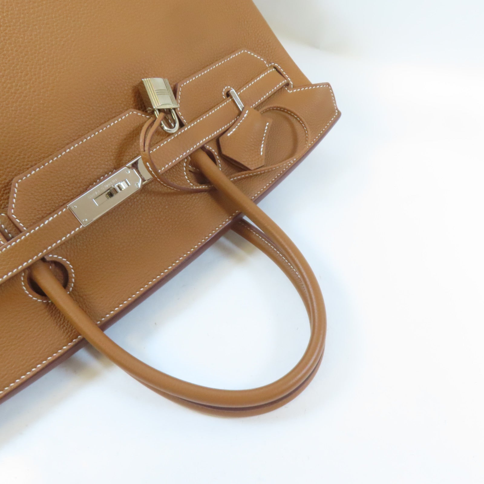HERMES Togo皮革Birkin 40銀扣手挽袋 Gold/金色/啡色