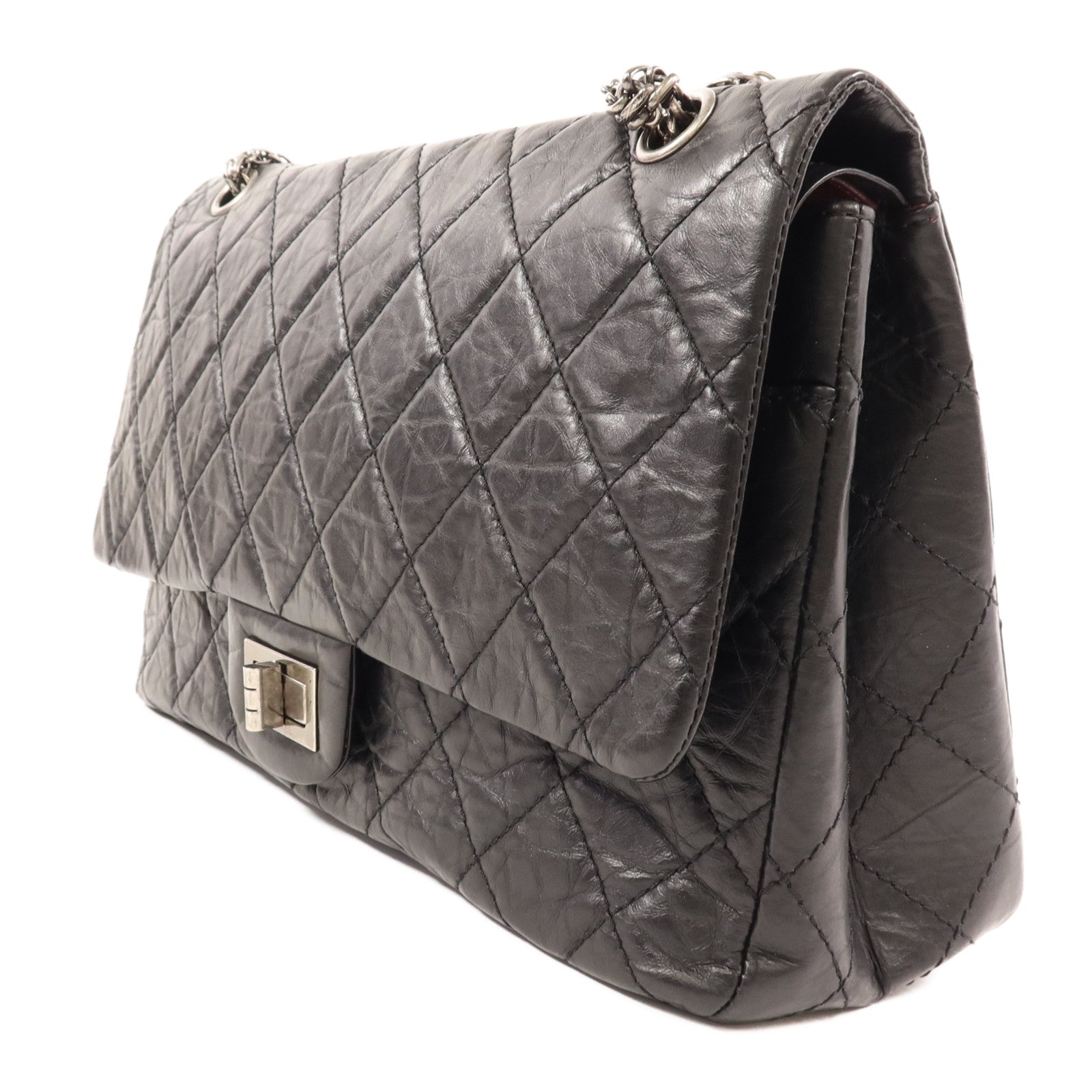 CHANEL 【激減優惠】牛皮皮革2.55銀扣鏈帶肩背袋