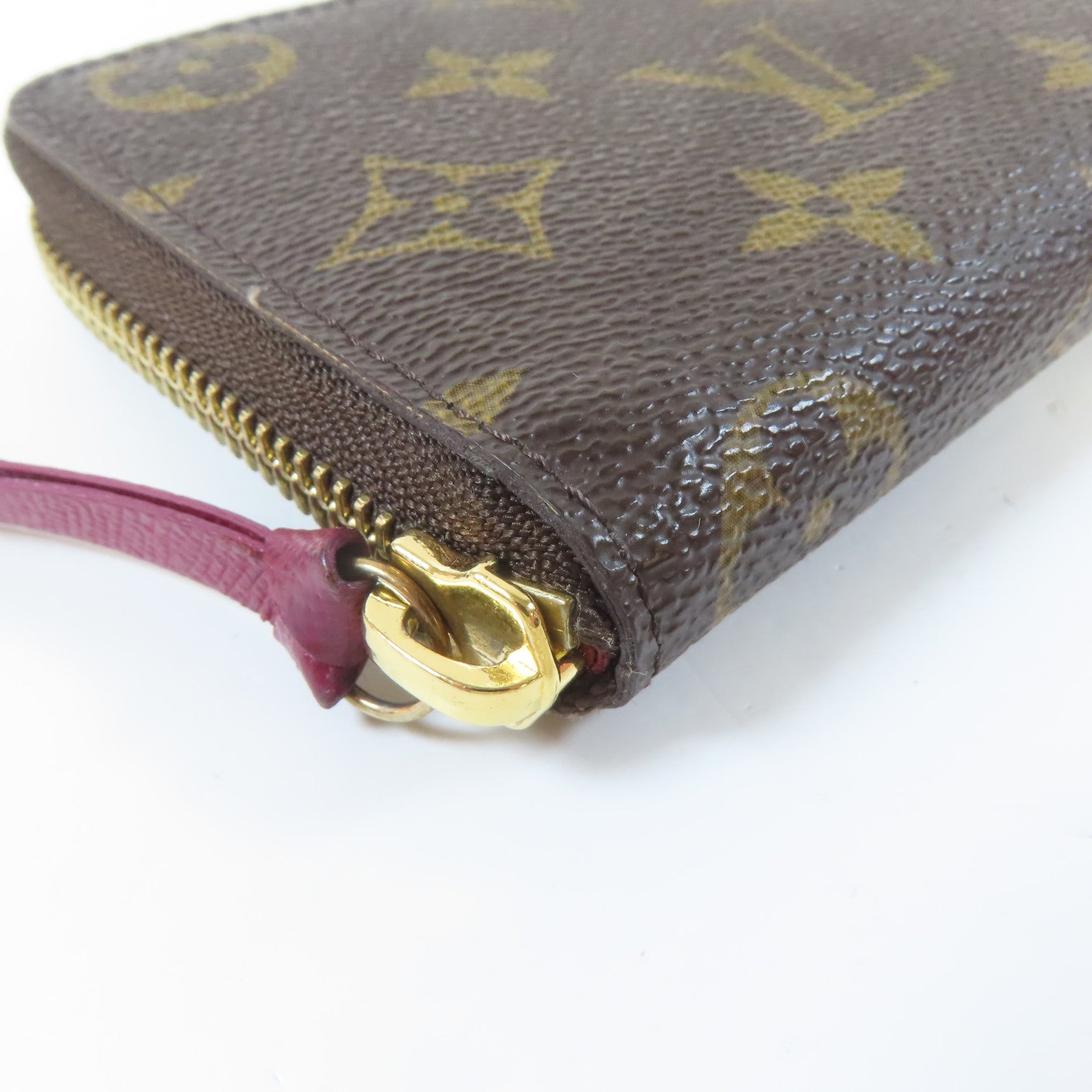 LOUIS VUITTON Monogram Clemence Wallet金扣長錢包啡色/紫紅色