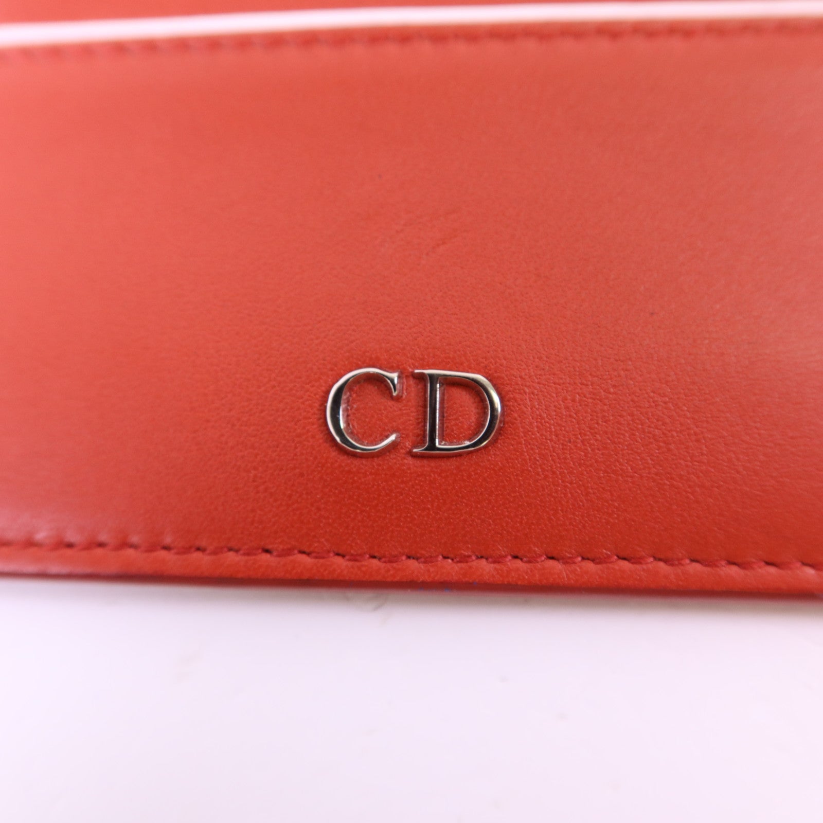 Dior 牛皮皮革Card Holder銀扣卡片套