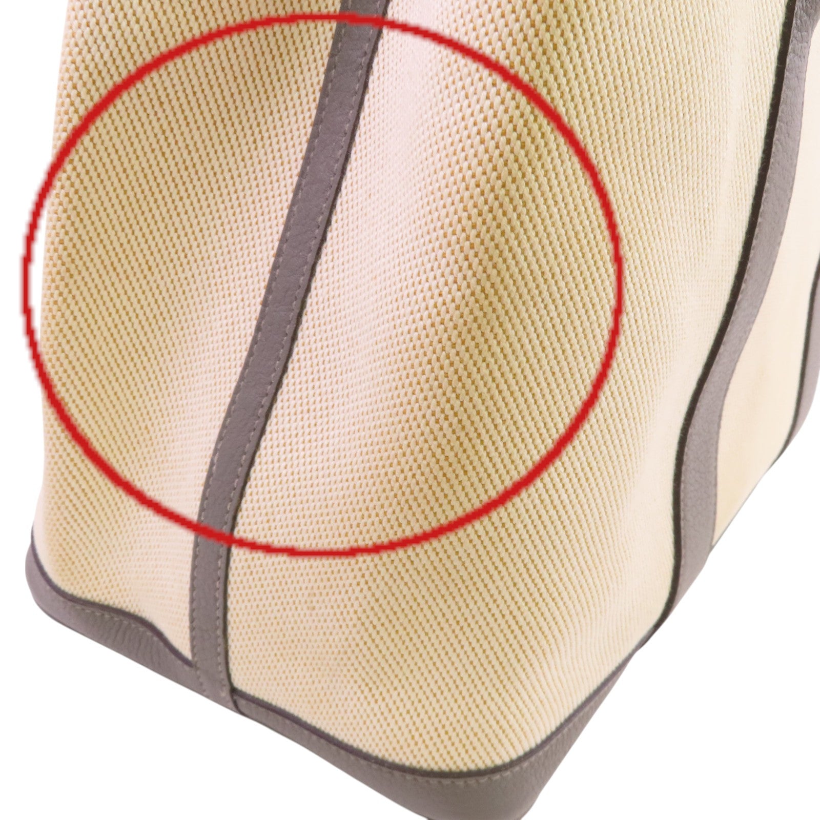 HERMES 【激減優惠】帆布GardenParty PM銀扣手挽袋