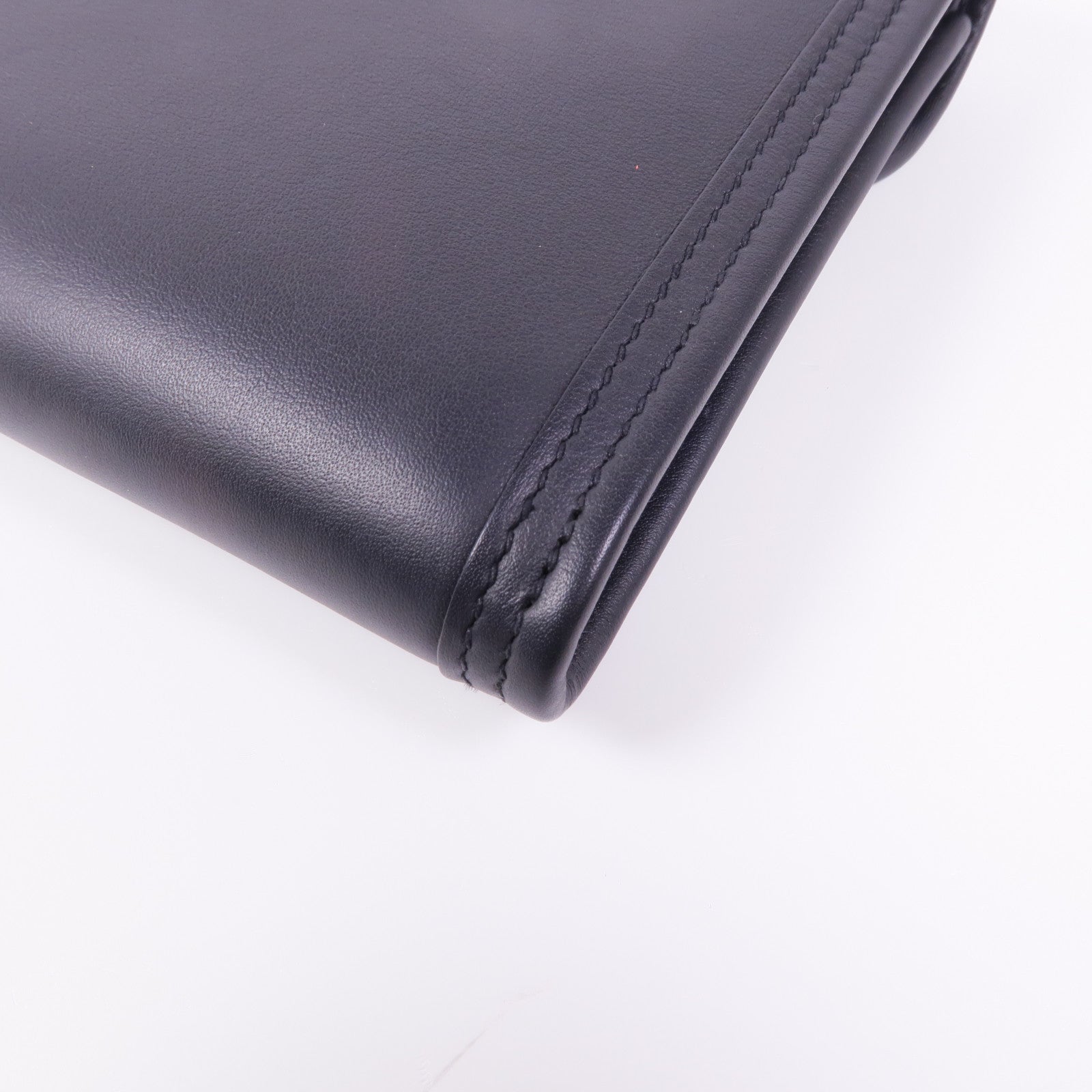 HERMES Jige PM Clutch Handbag Swift Leather 89 Noir