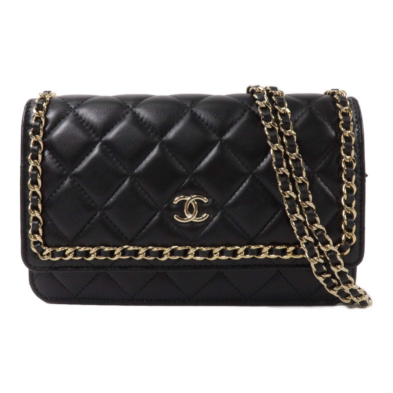 CHANEL 羊皮皮革WOC Wallet On Chain鏈帶肩背袋
