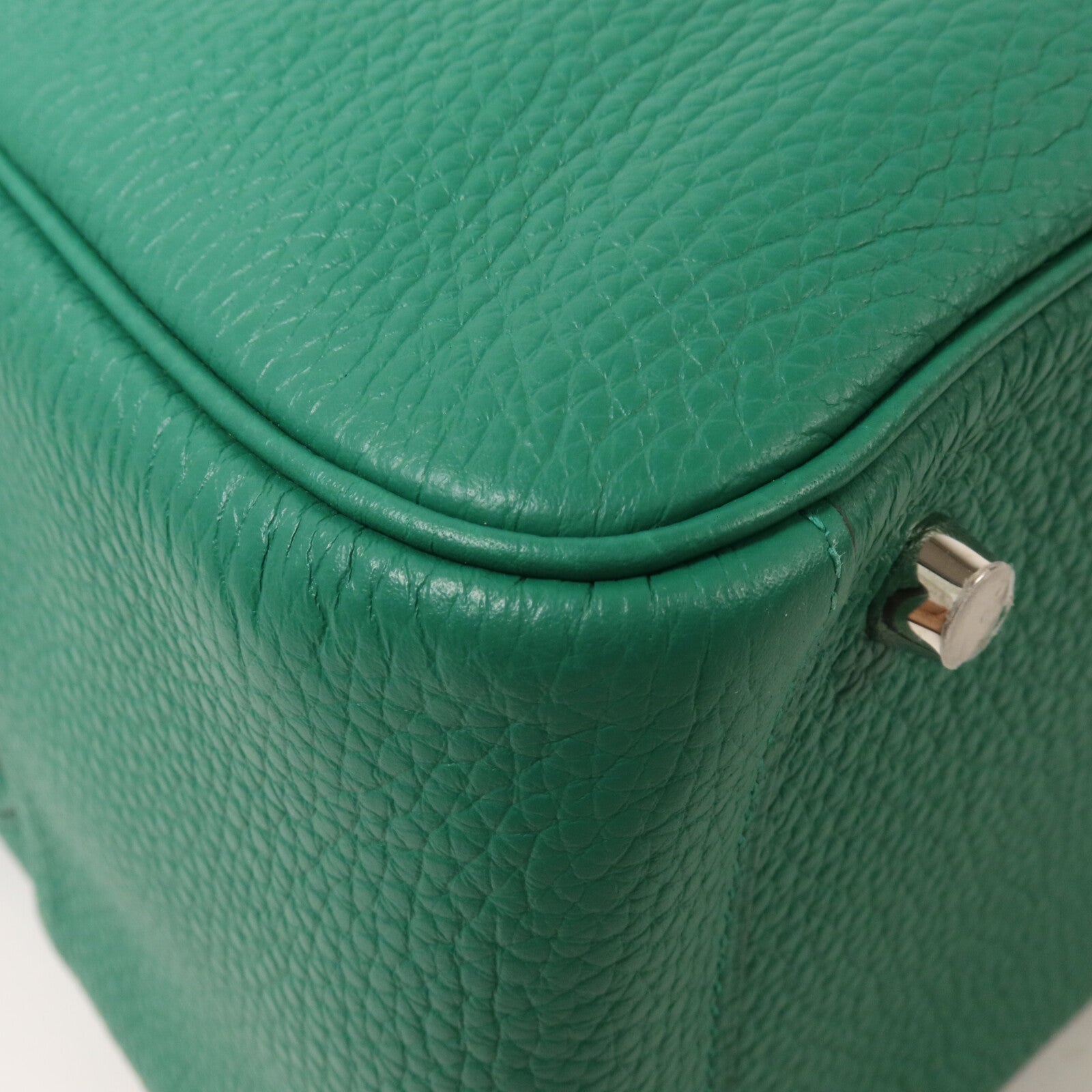 HERMES Clemence皮革Lindy 26手挽肩背兩用袋Vert Jade