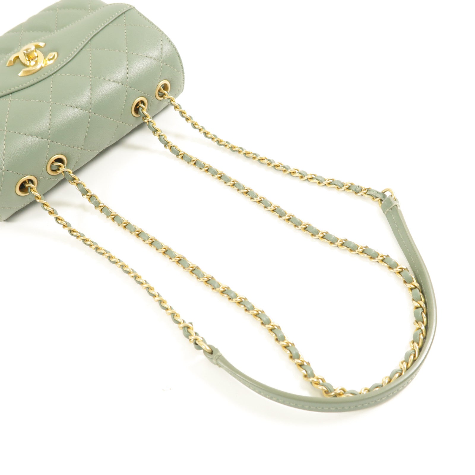 CHANEL 【激減優惠】羊皮皮革Chain Shoulder金扣鏈帶肩背袋