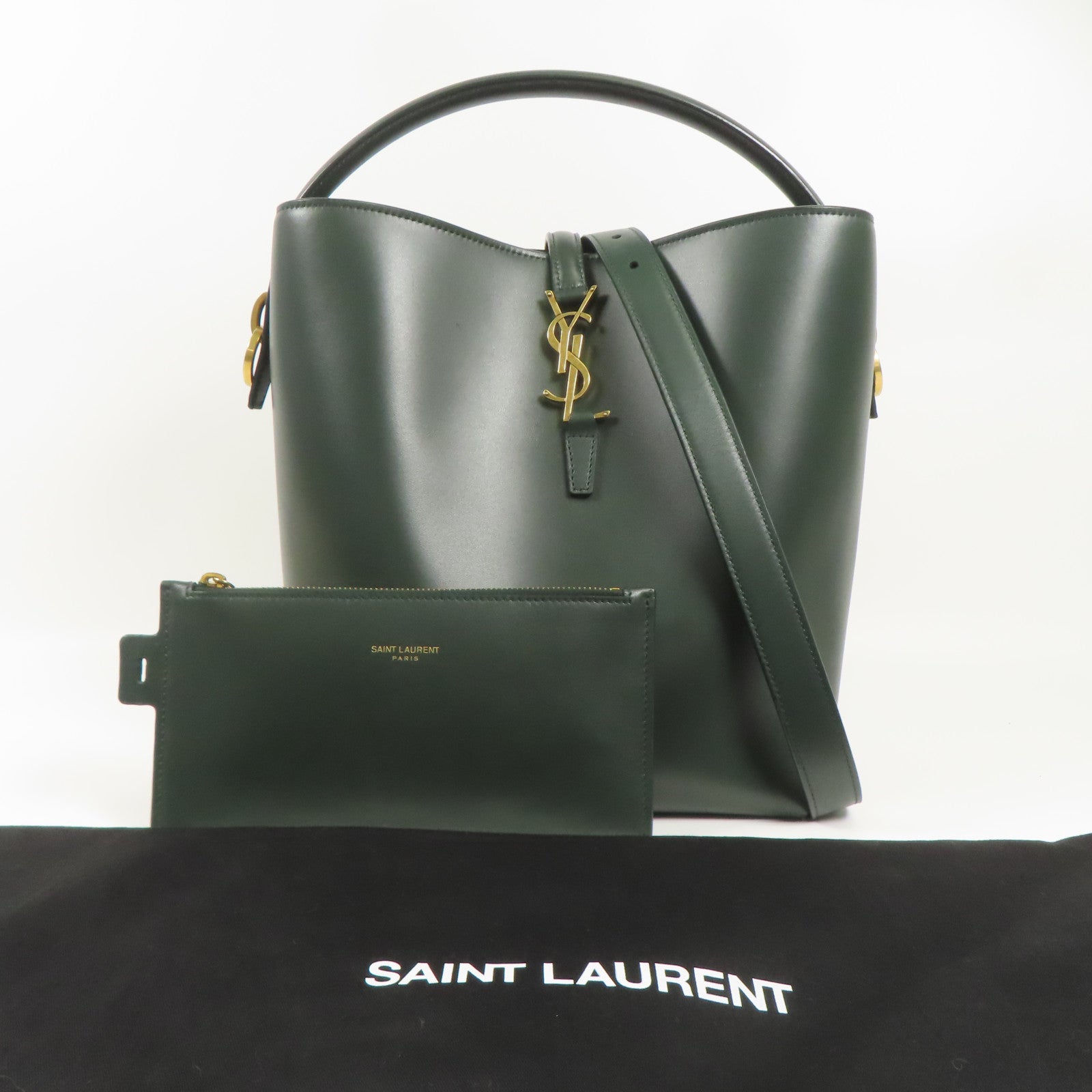 SAINT LAURENT 牛皮皮革Le 37金扣肩背袋