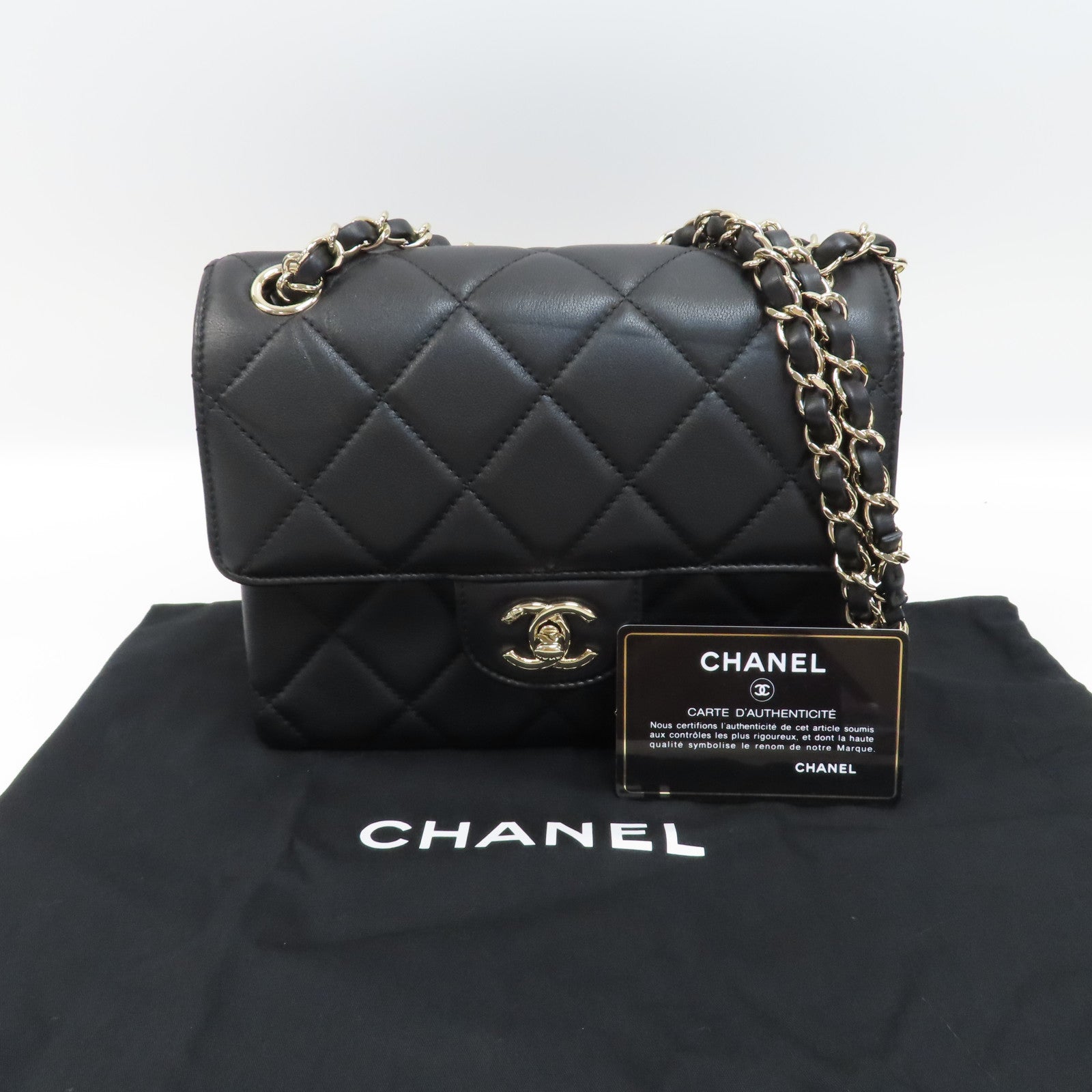 CHANEL 菱格Caviar皮革Chain Shoulder Bag銀扣鏈帶肩背袋黑色