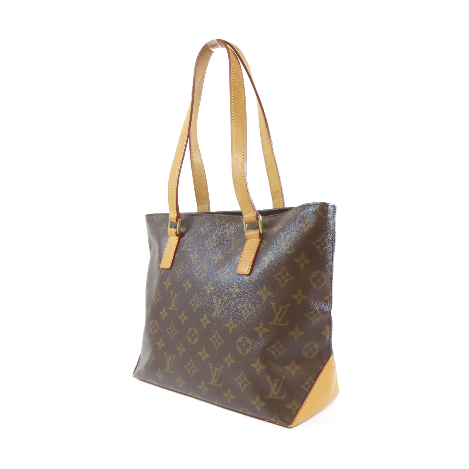 LOUIS VUITTON Monogram Cabas Piano金扣手挽袋啡色