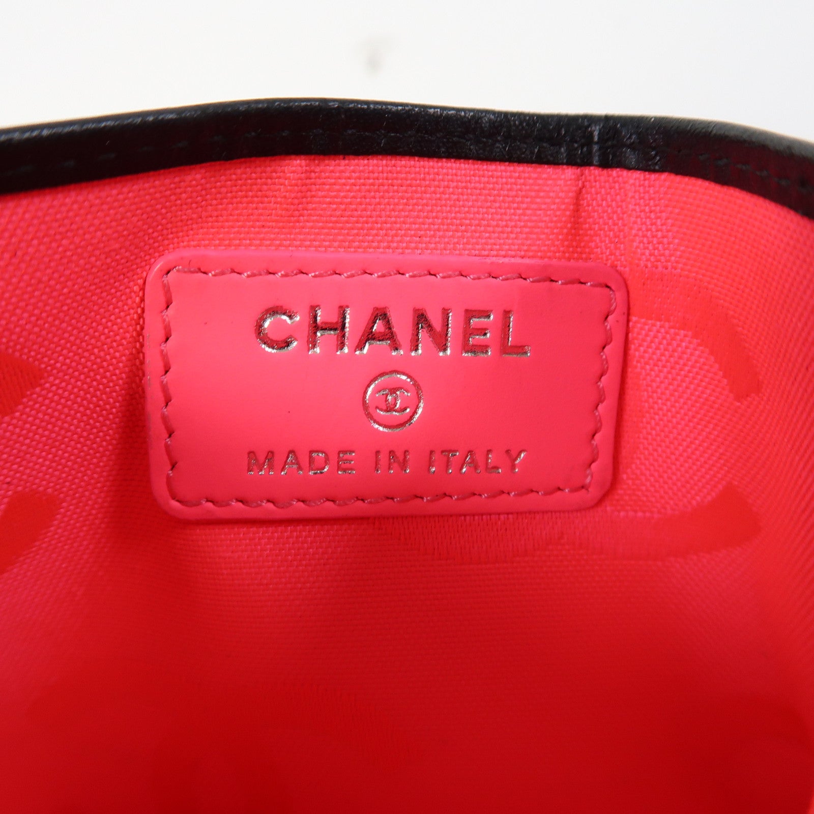 CHANEL 菱格牛皮皮革Cambon Line Case卡片套黑色