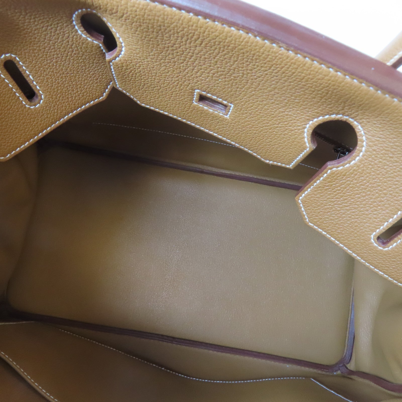 HERMES Togo皮革Birkin 40銀扣手挽袋 Gold/金色/啡色