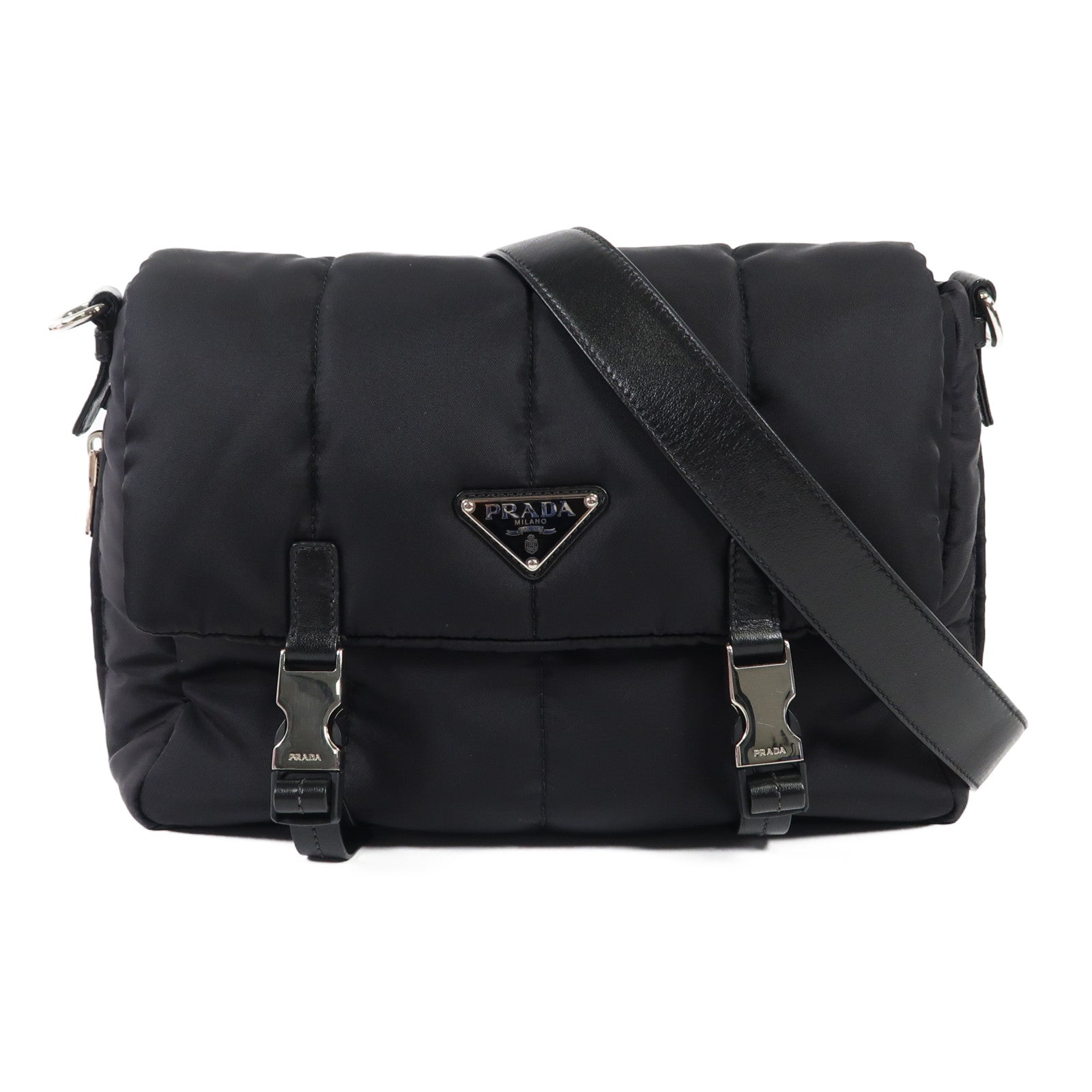 PRADA 尼龍Shoulder Bag銀扣肩背袋
