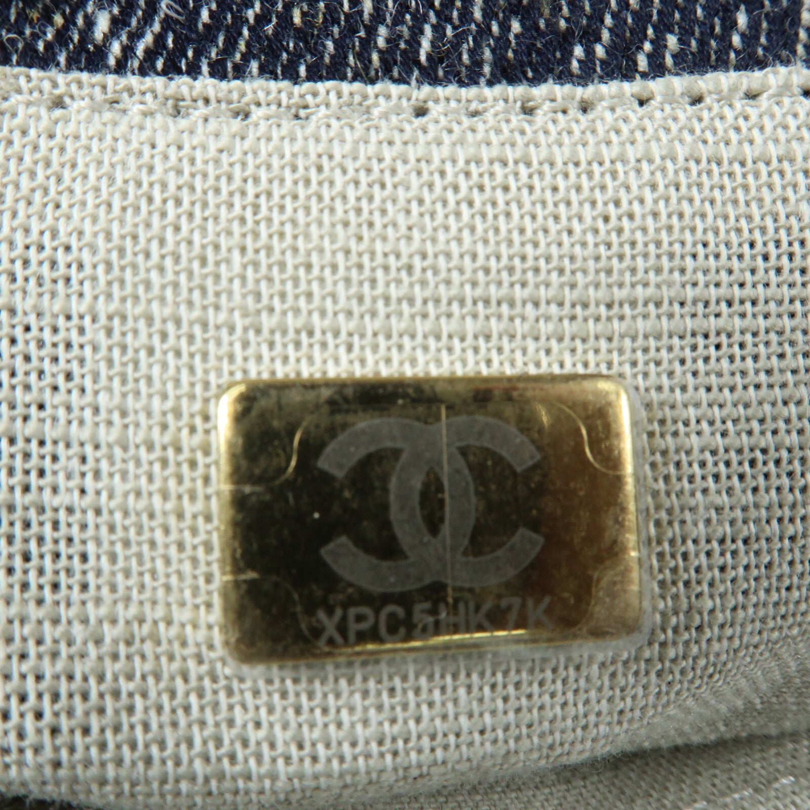 CHANEL 帆布Deauville Tote銀扣鏈帶手挽肩背兩用袋